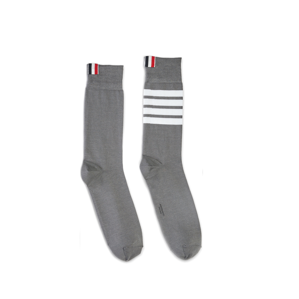 Thom Browne 4-bar Mid-calf Socks In Grey