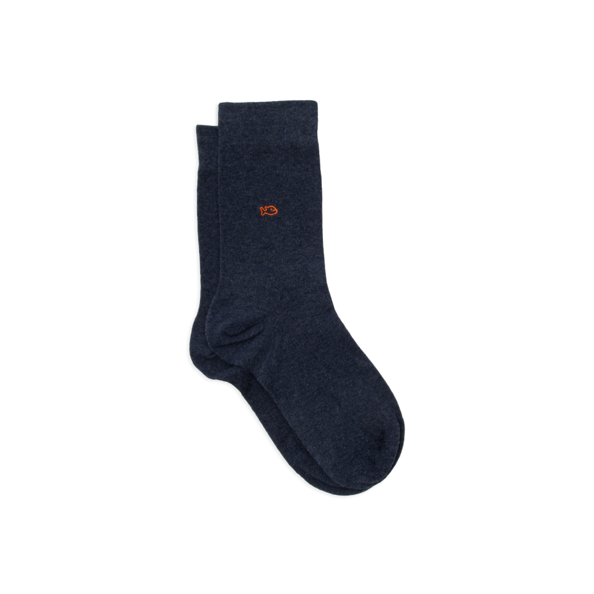 Chaussettes en coton peigné unies  Bleu chiné