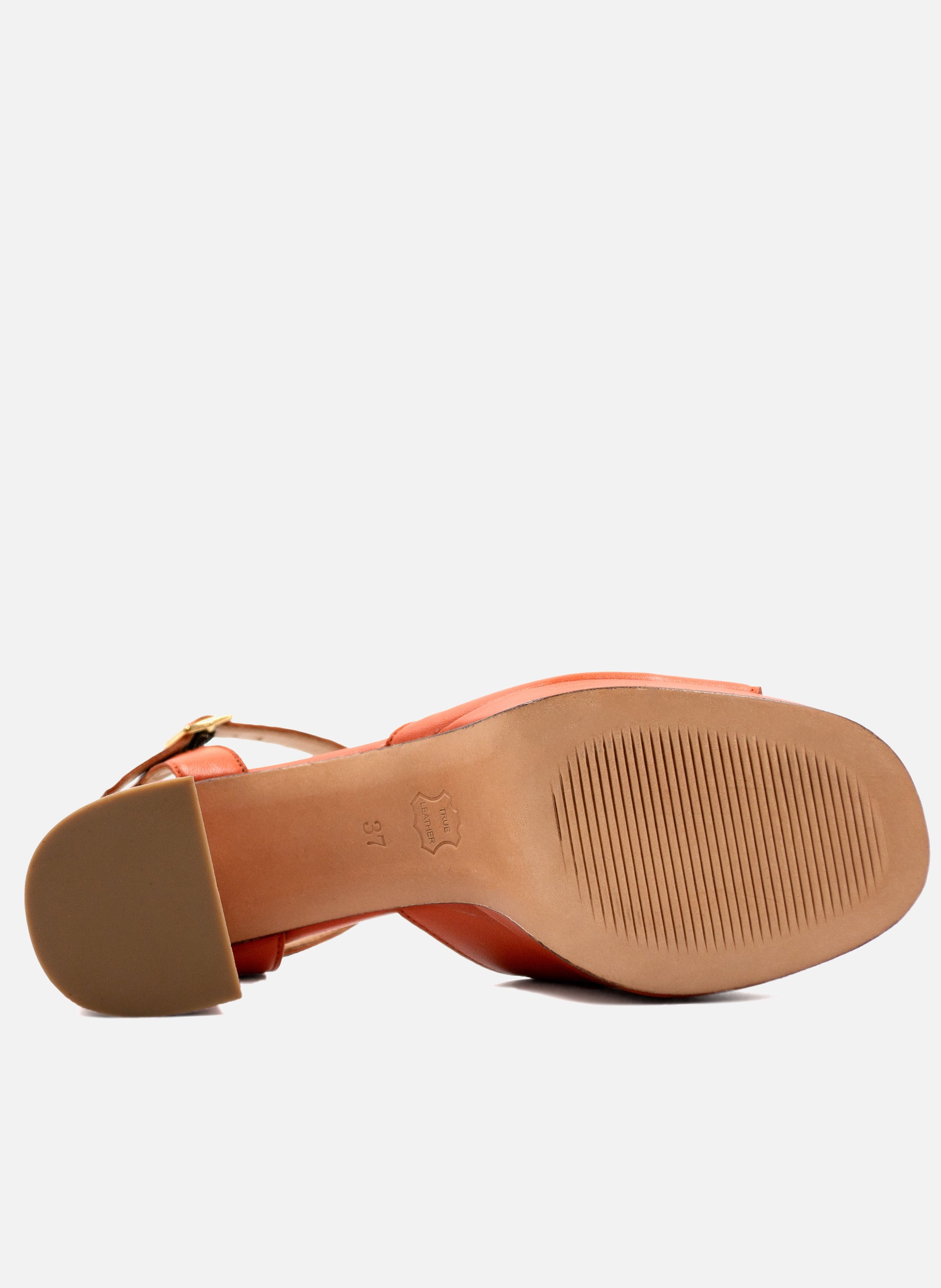 Sandales plateforme cuir lisse JULES & JENN Orange
