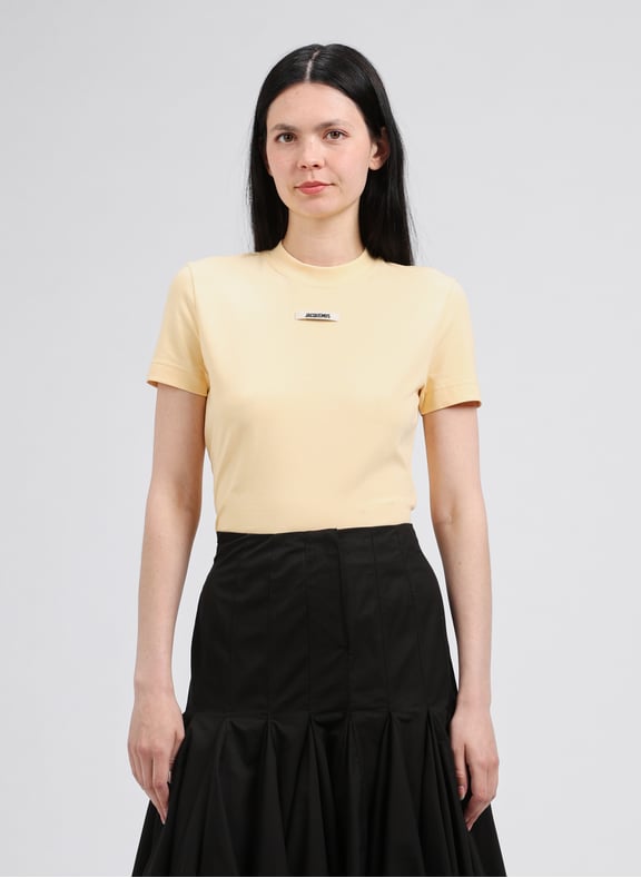 Short-Sleeve Cotton T-shirt Beige by JACQUEMUS JACQUEMUS Short-Sleeve Cotton T-shirt Beige
