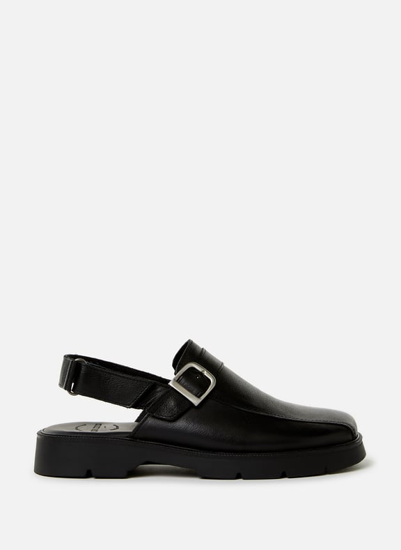 Sandales à talon en cuir Cambuse C VGT Noir by KLEMAN KLEMAN Sandales à talon en cuir Cambuse C VGT Noir