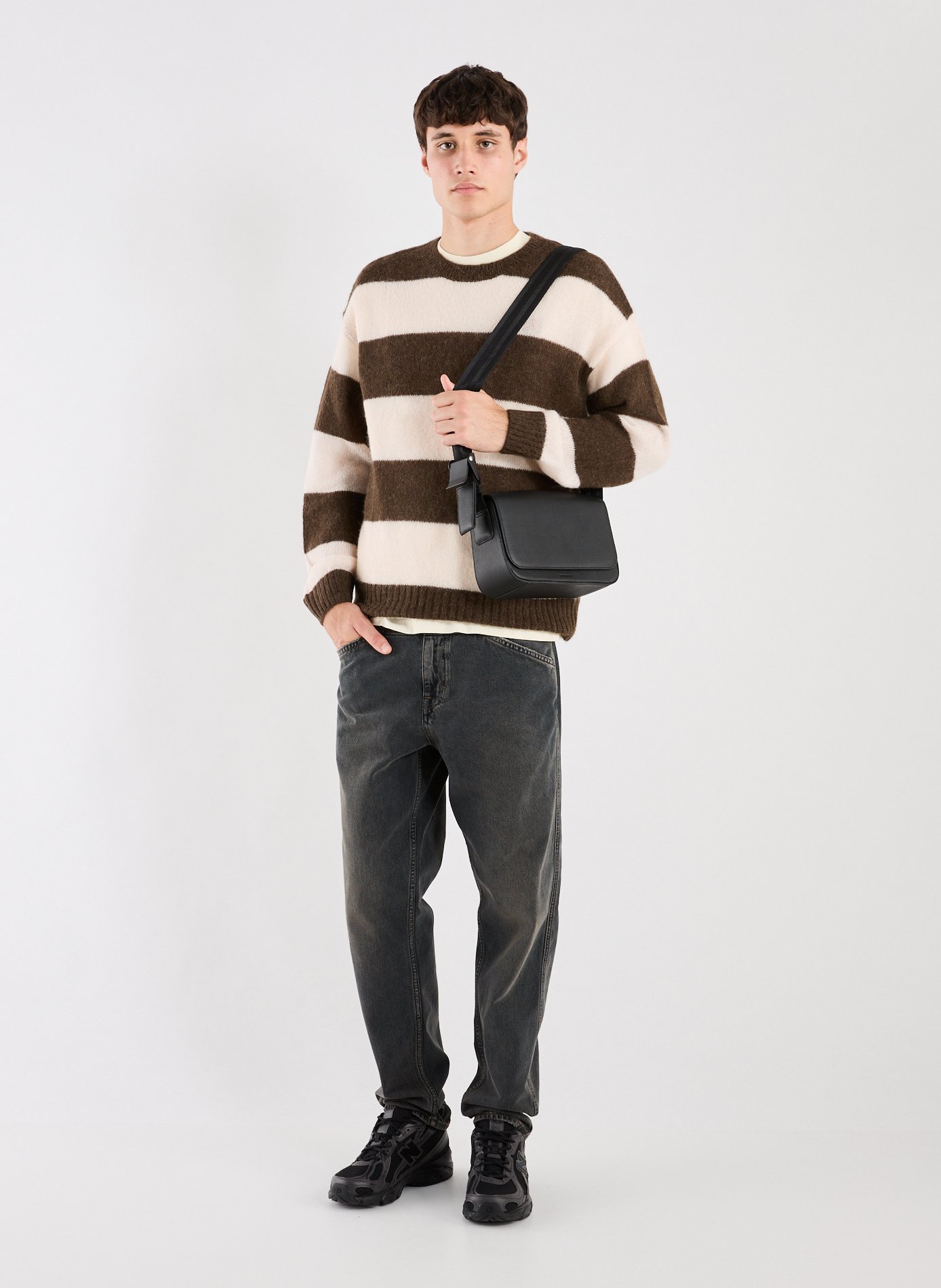 Pull rayé en maille  CLOSED Marron