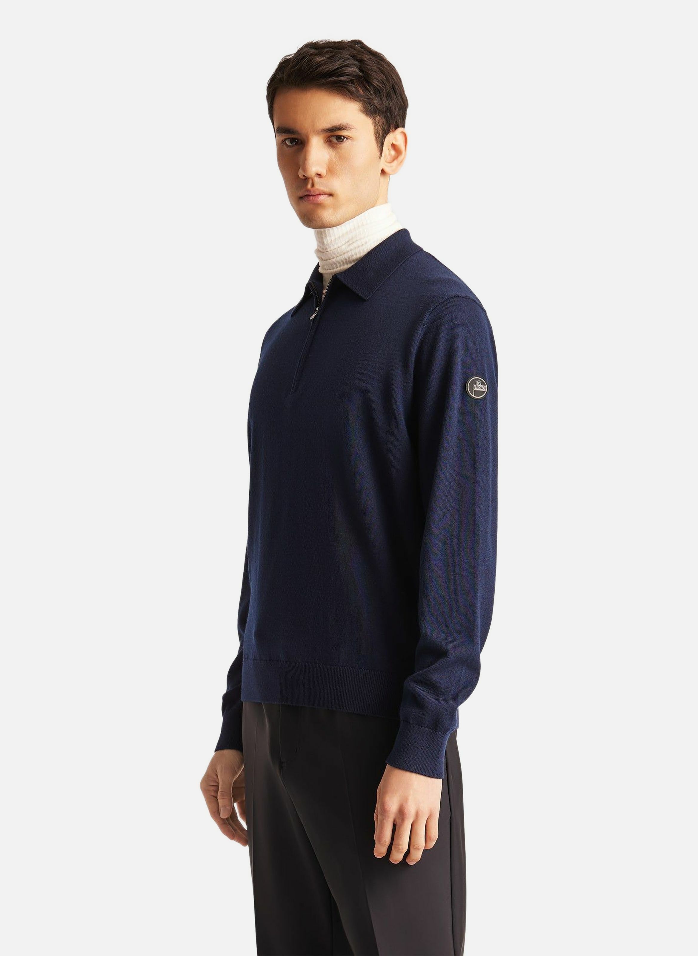 Pull clovis col camionneur coupe regular FUSALP Bleu