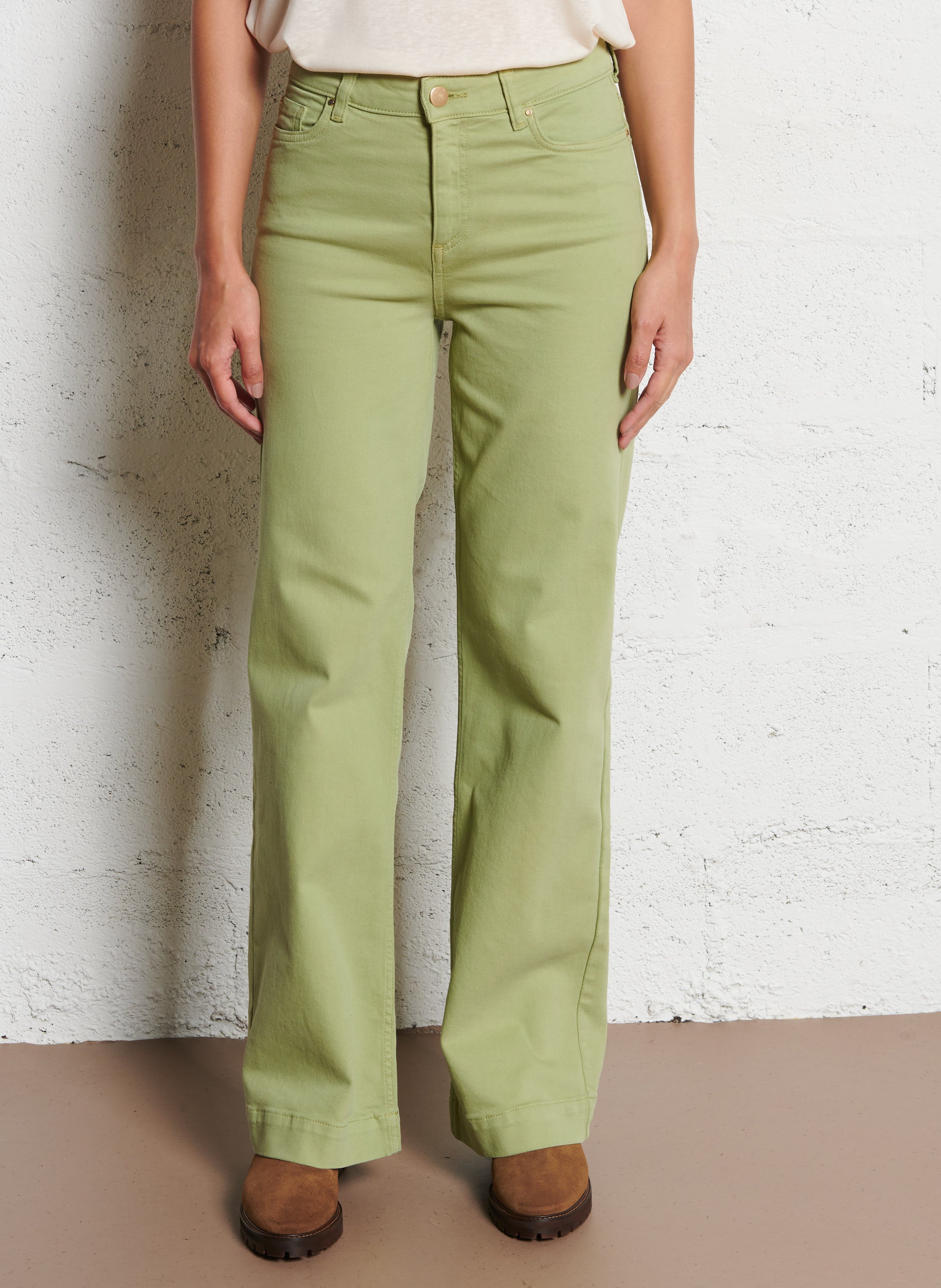 Pantalon large en coton mélangé lisa MAISON 123 Vert