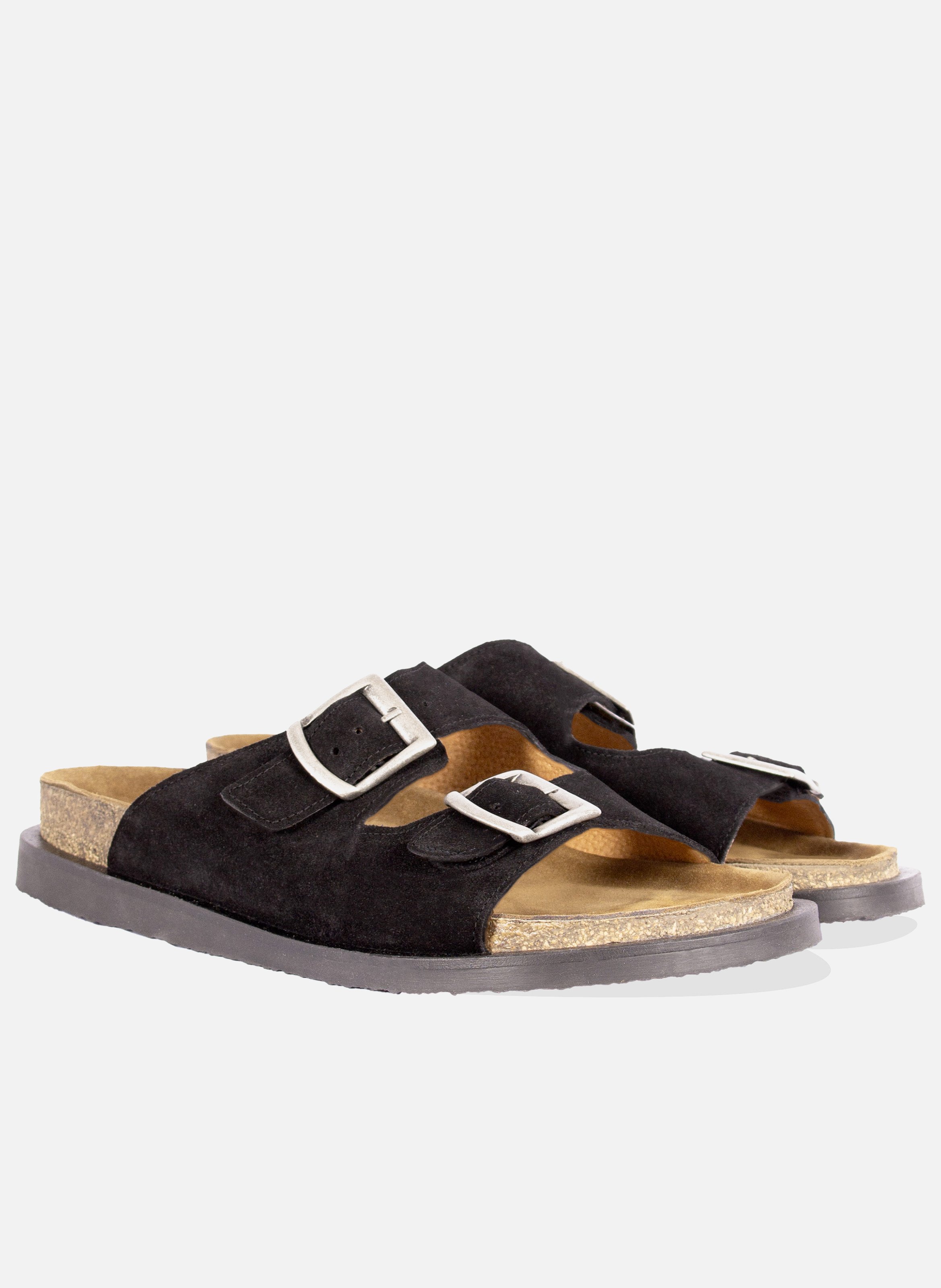 Mules liège cuir daim JULES & JENN Noir