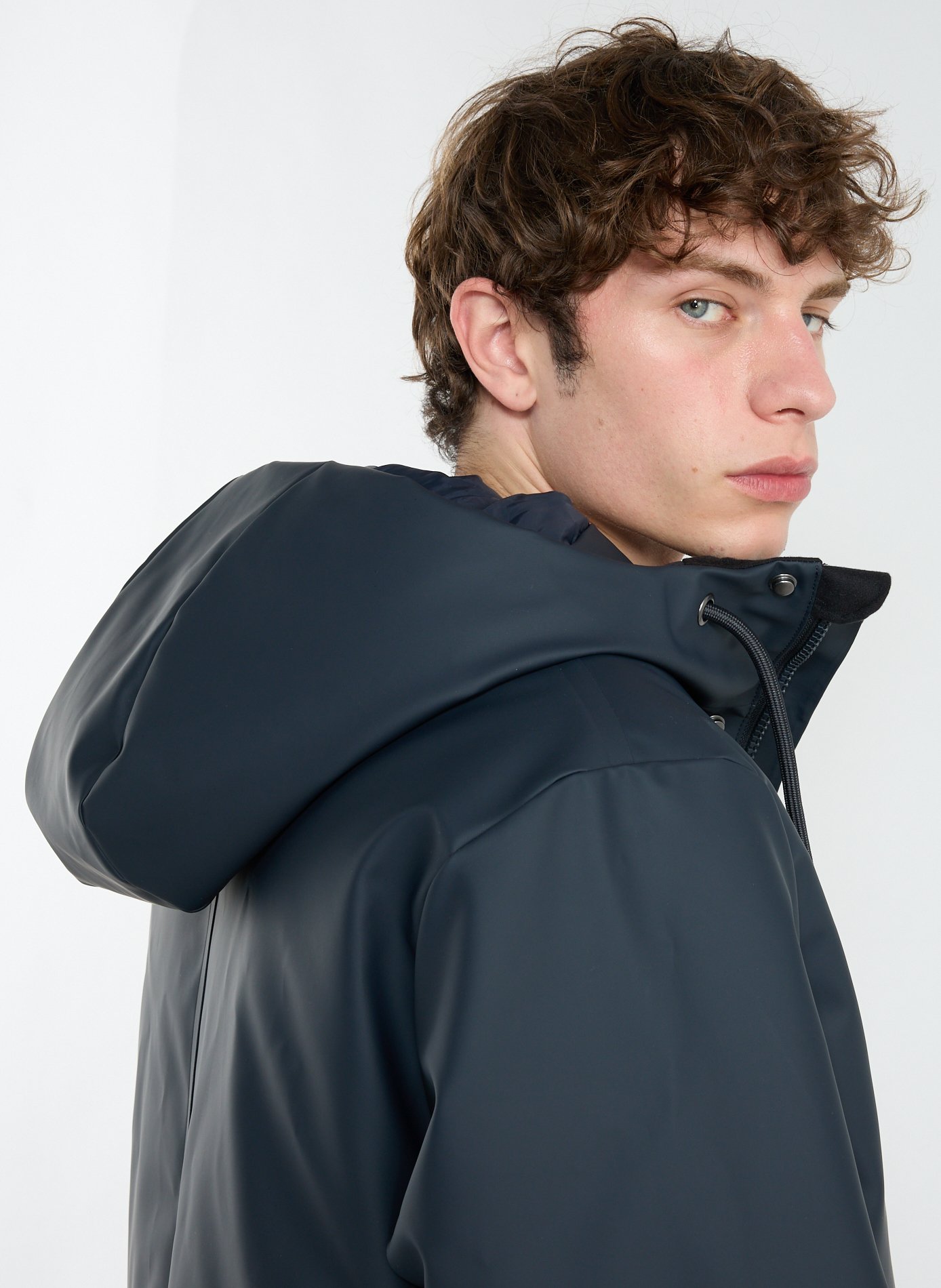 Straight hooded parka RAINS Blue