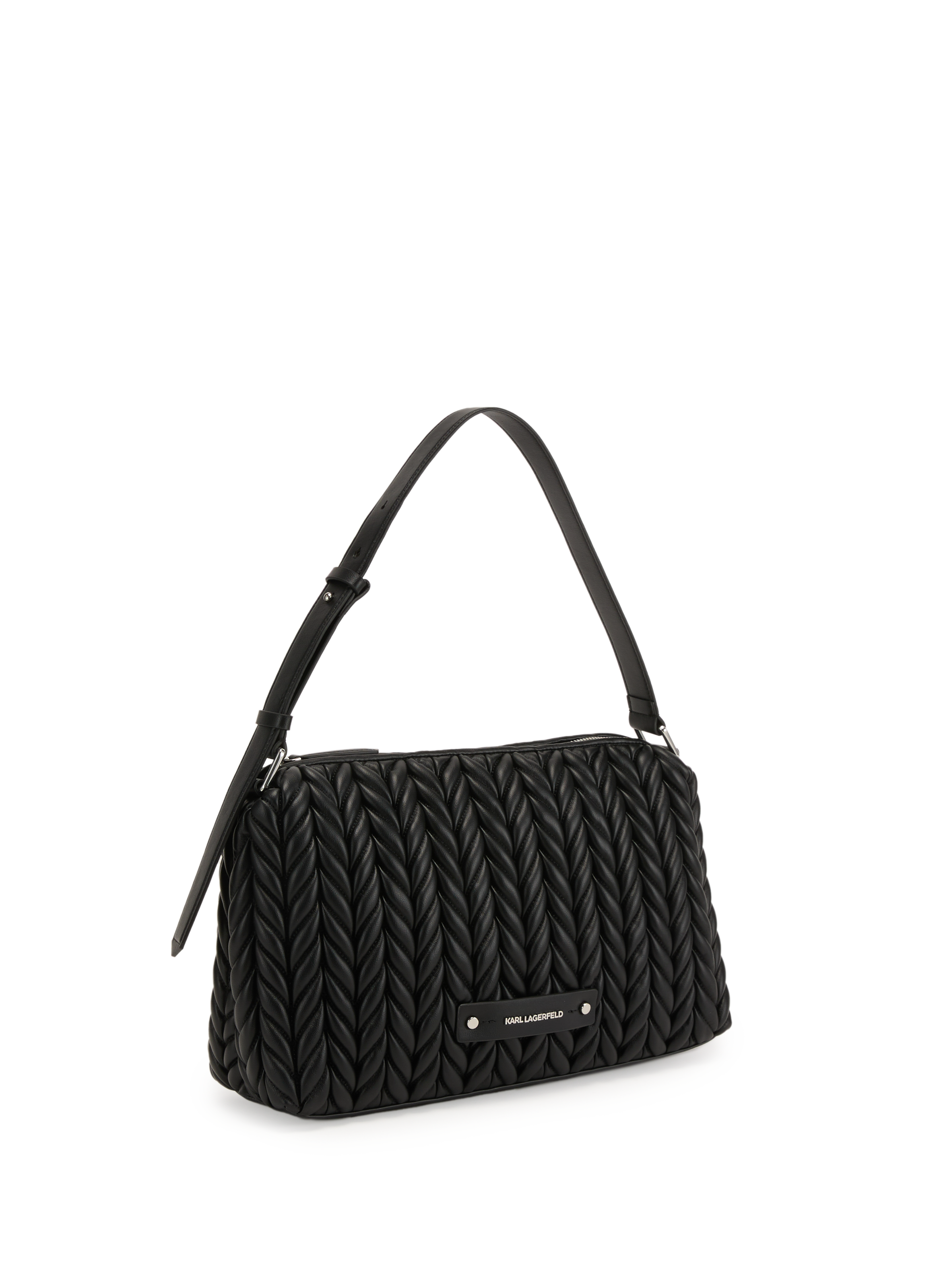 Sac à main matelassée K/Weave KARL LAGERFELD Noir