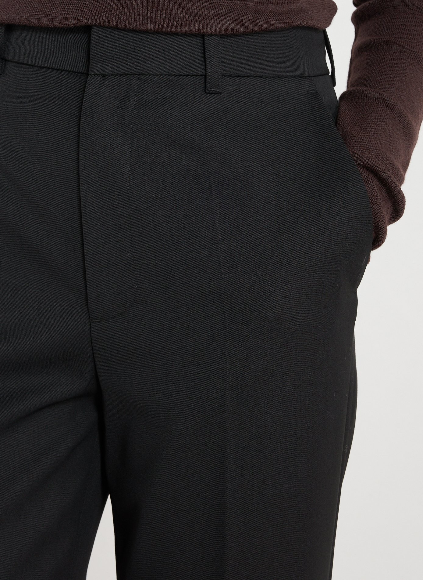 Straight wool-blend trousers  R2W Black