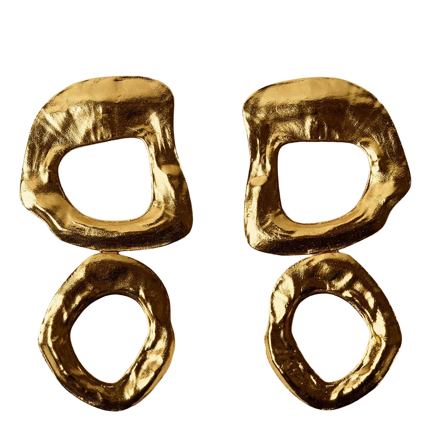 SESSUN Boucles d'oreilles pendantes martelées en laiton recyclé trudy Doré