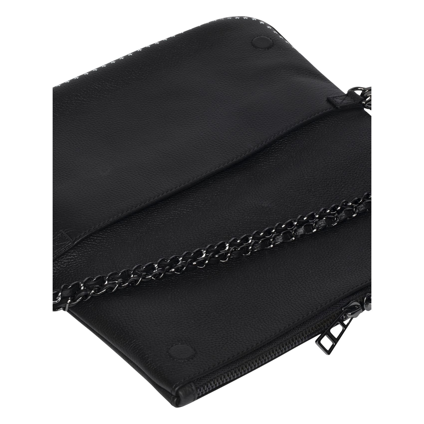 Pochette en cuir grainé fantaisie rock ZADIG&VOLTAIRE Noir