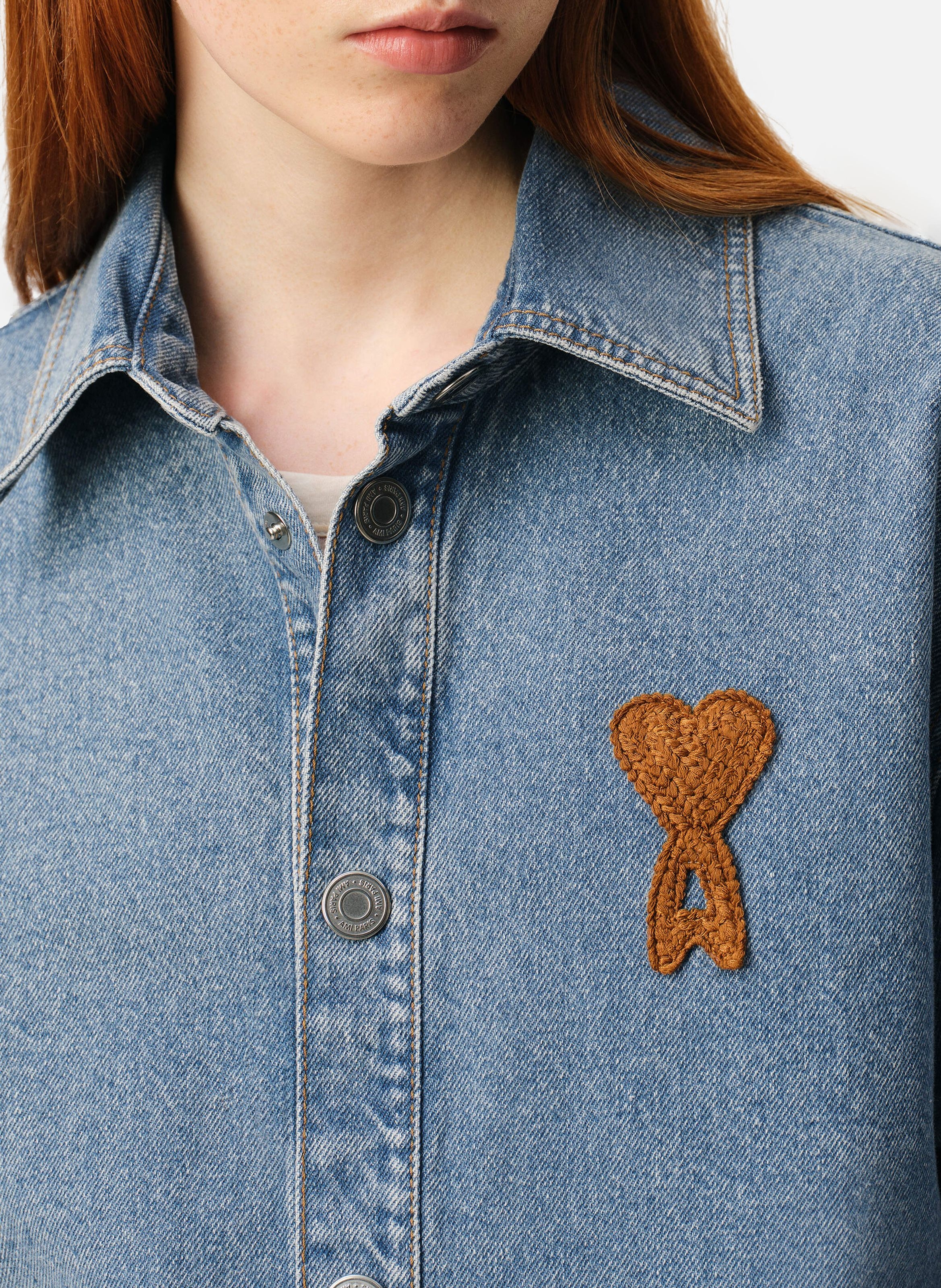 Surchemise ami de coeur en crochet unisexe en coton AMI PARIS Bleu