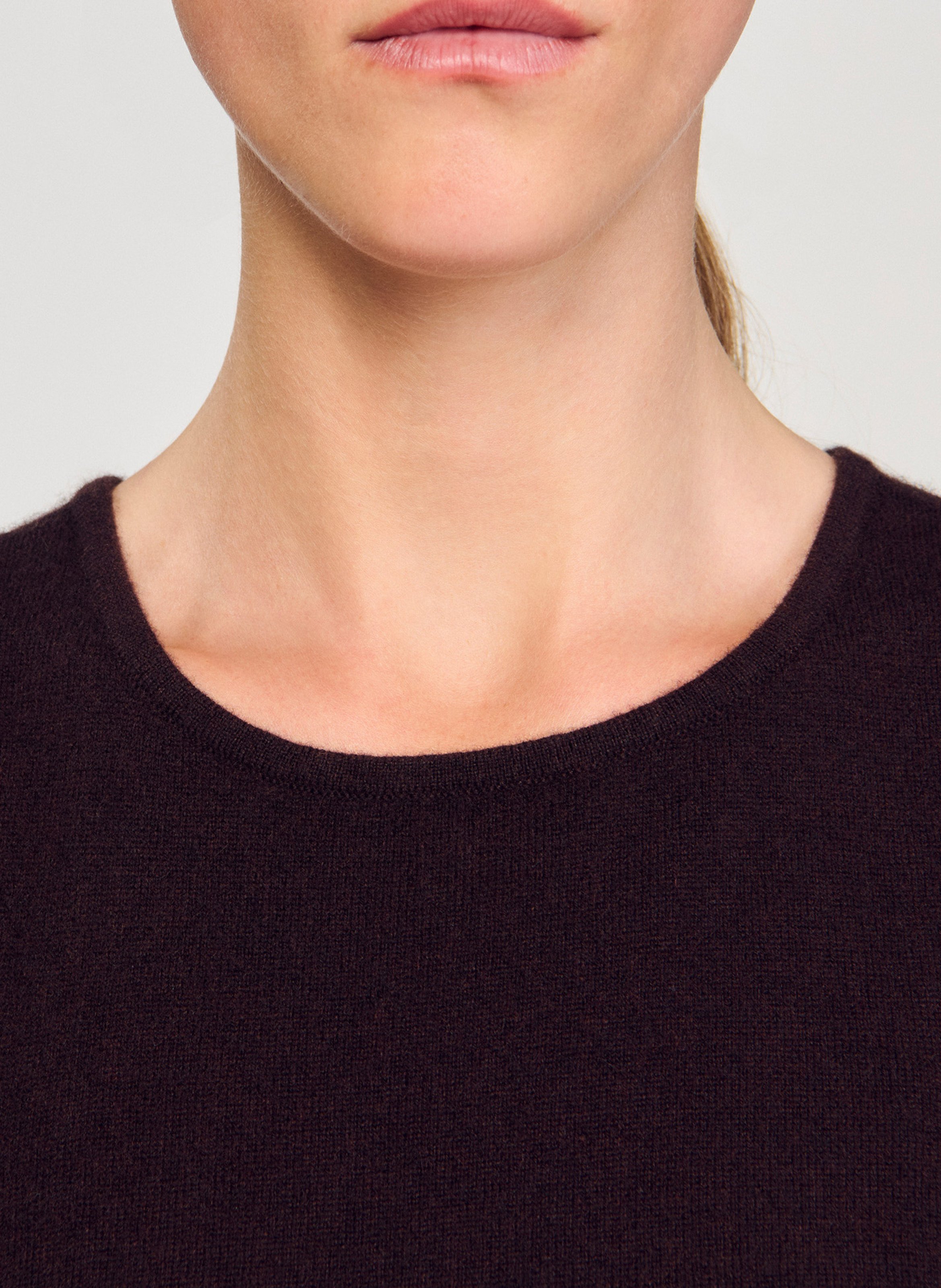 Débardeur col rond en laine mélangée Marron