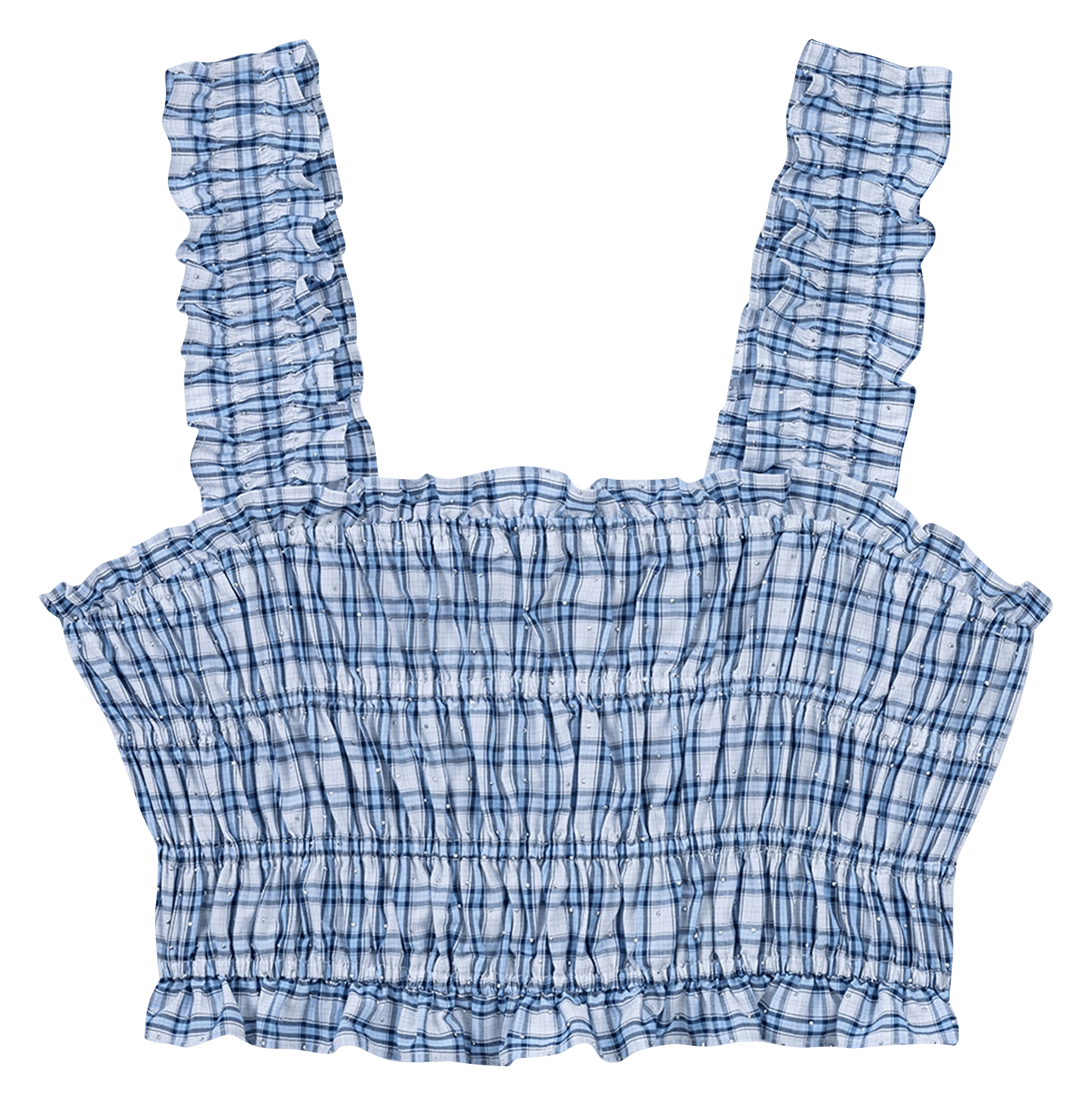 Top court smocké en coton MAJE Bleu