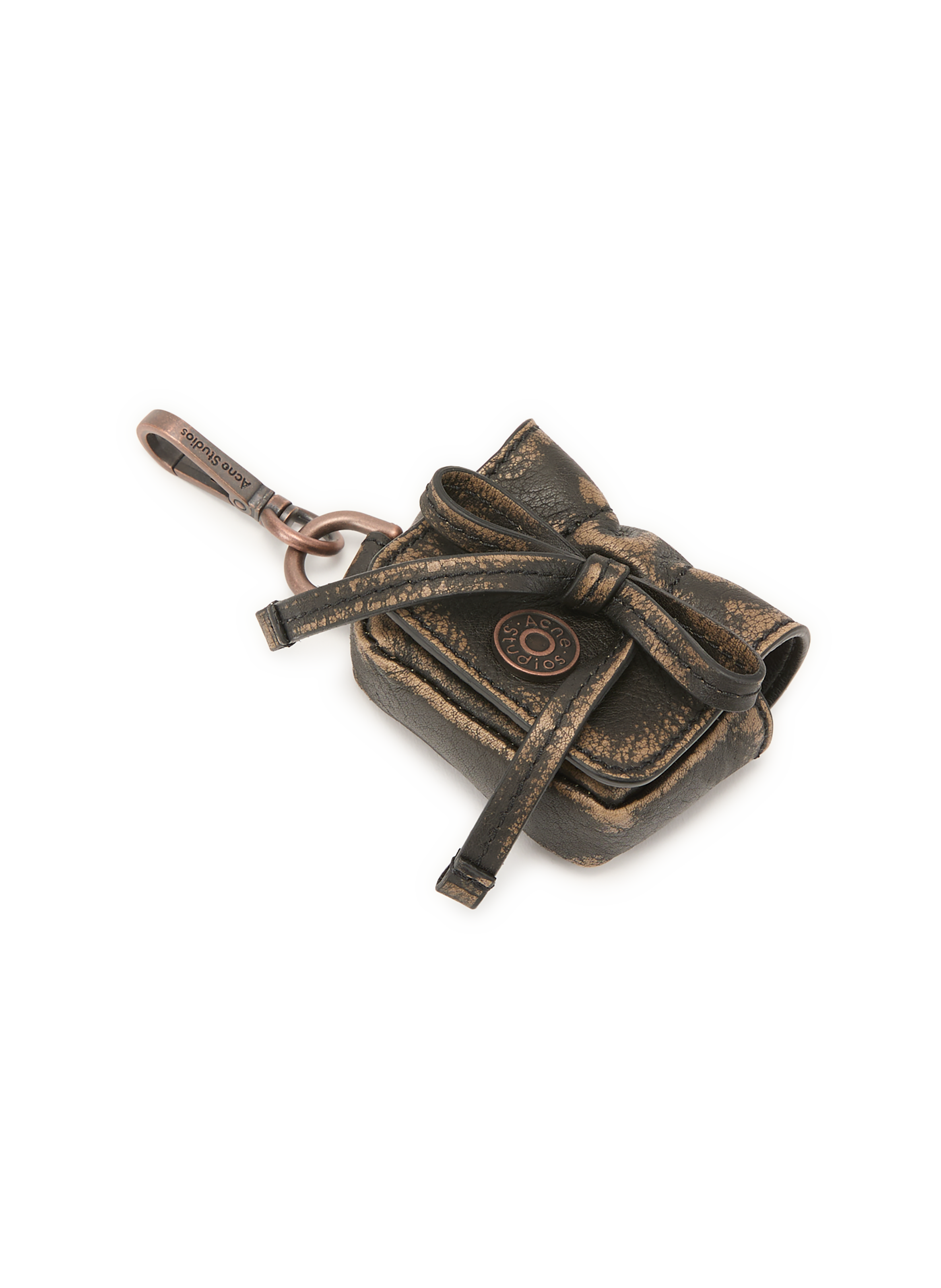 Étui pour écouteurs multipoches en cuir ACNE STUDIOS Marron