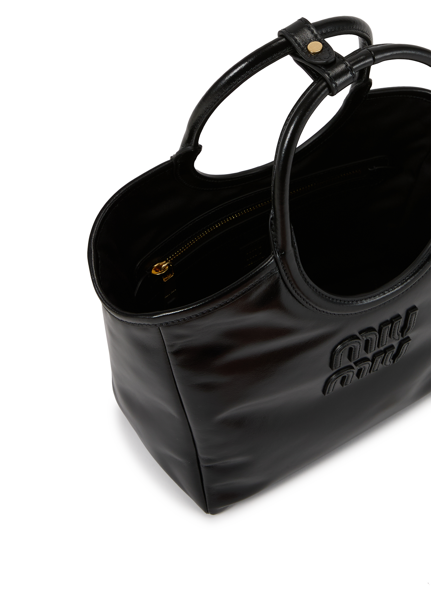 Sac à main en cuir de veau MIU MIU Noir