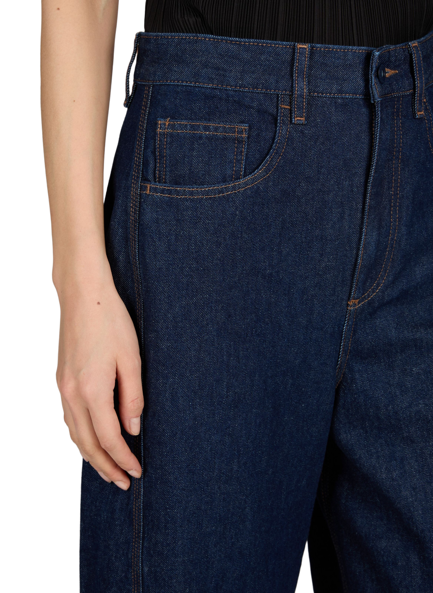 Jean boule taille haute en coton ADOLFO DOMINGUEZ Bleu