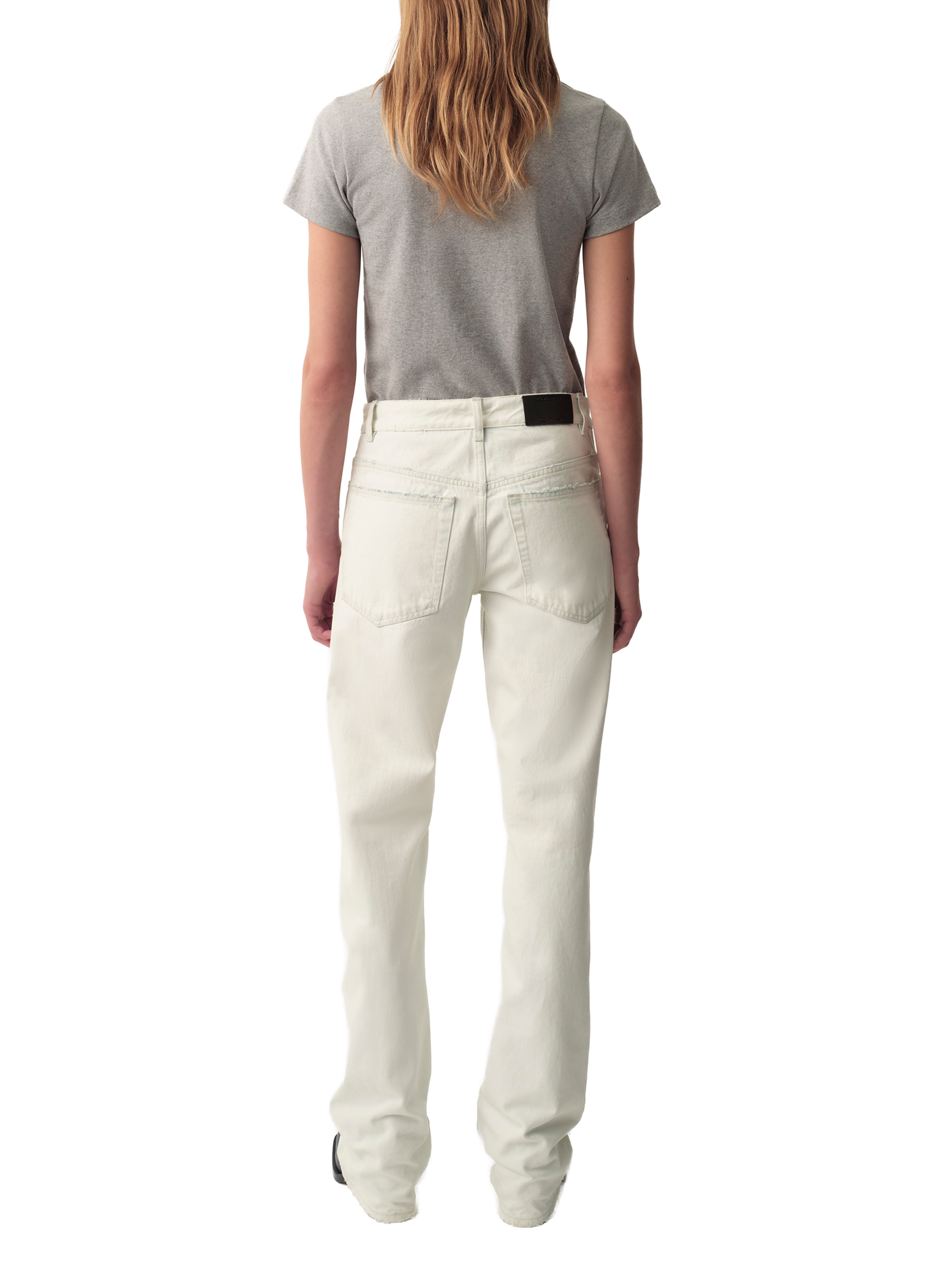 Jean droit en coton Calvin Klein Collection Blanc