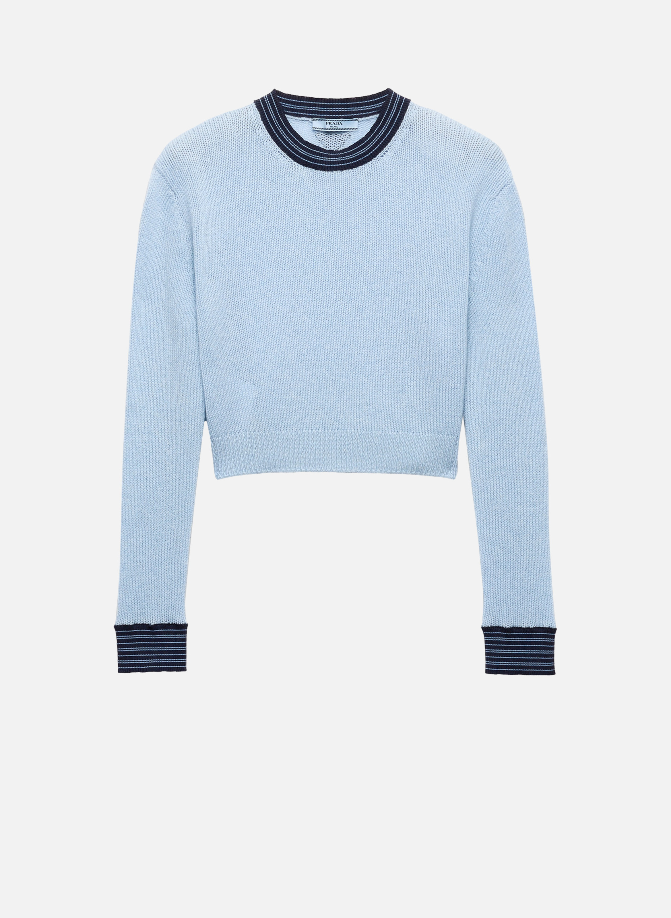 Pull à col rond en cachemire PRADA Bleu