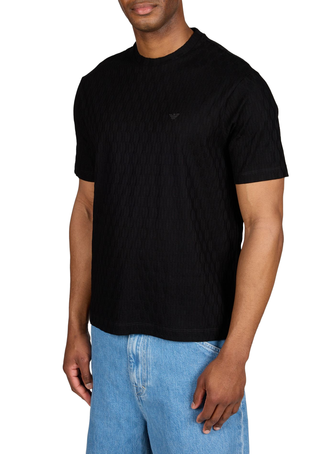 T-shirt à motif en coton EMPORIO ARMANI Noir