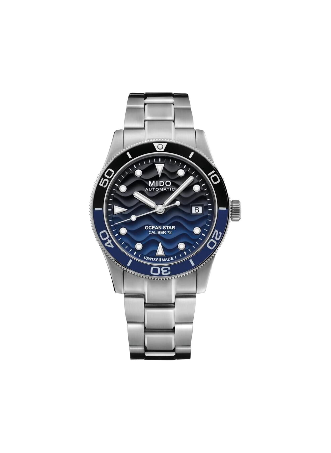Montre analogique Ocean Star 39 en acier inoxydable MIDO Bleu