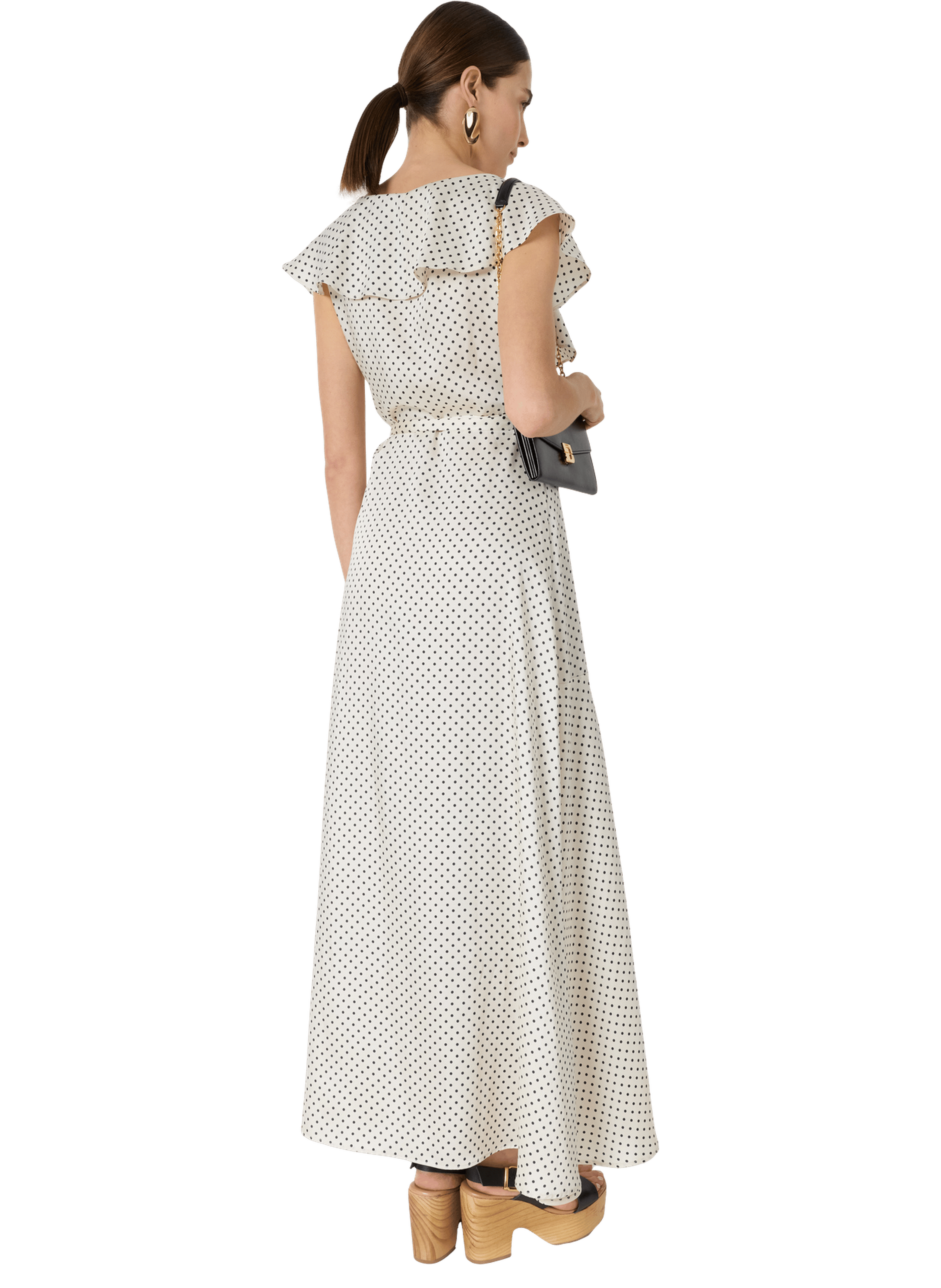 Robe longue portefeuille à pois - rika GERARD DAREL Beige