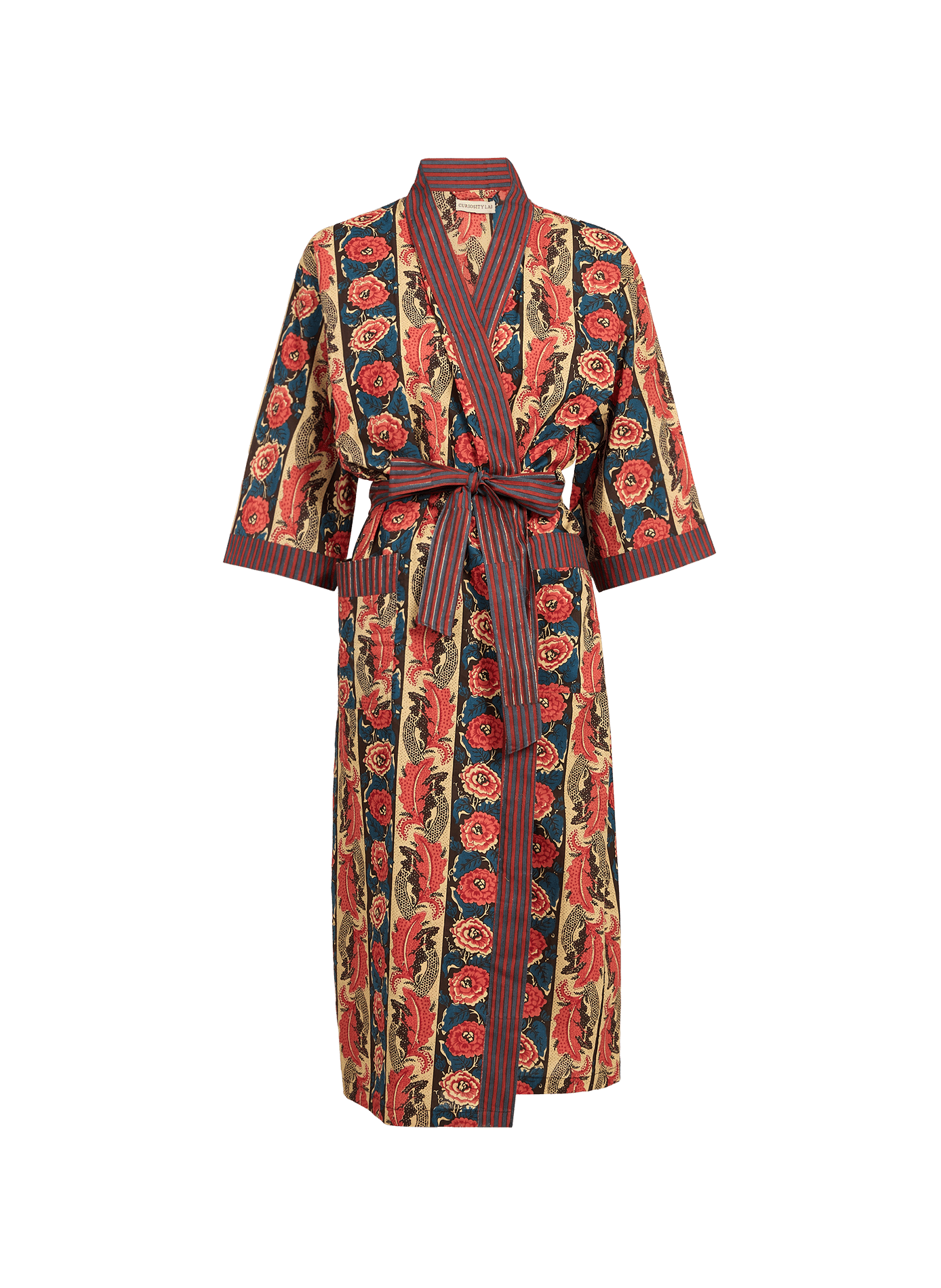 Kimono Amber imprimé floral en coton CURIOSITY LAB Multicolore