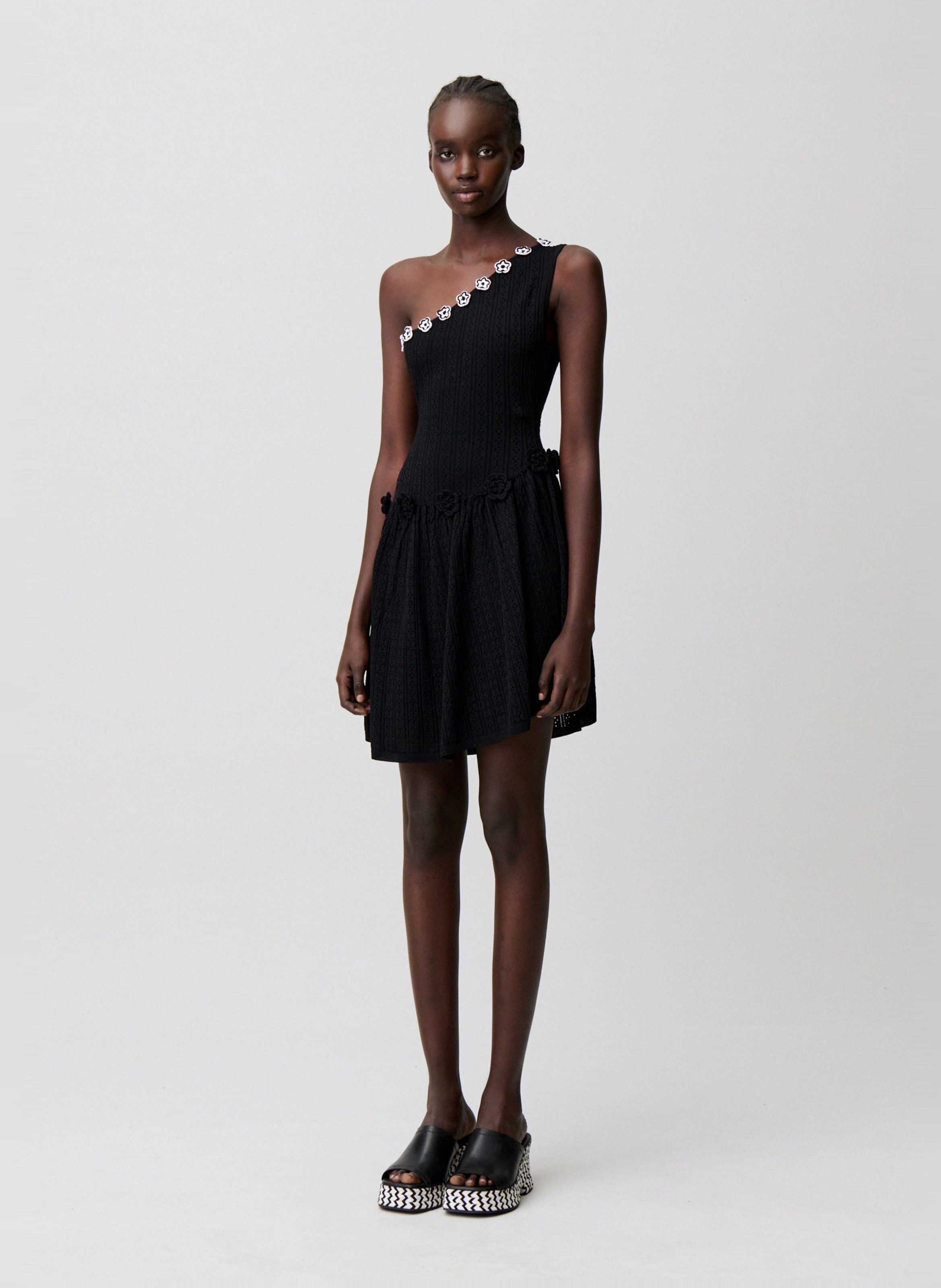 Robe courte asymétrique en maille CLAUDIE PIERLOT Multicolore