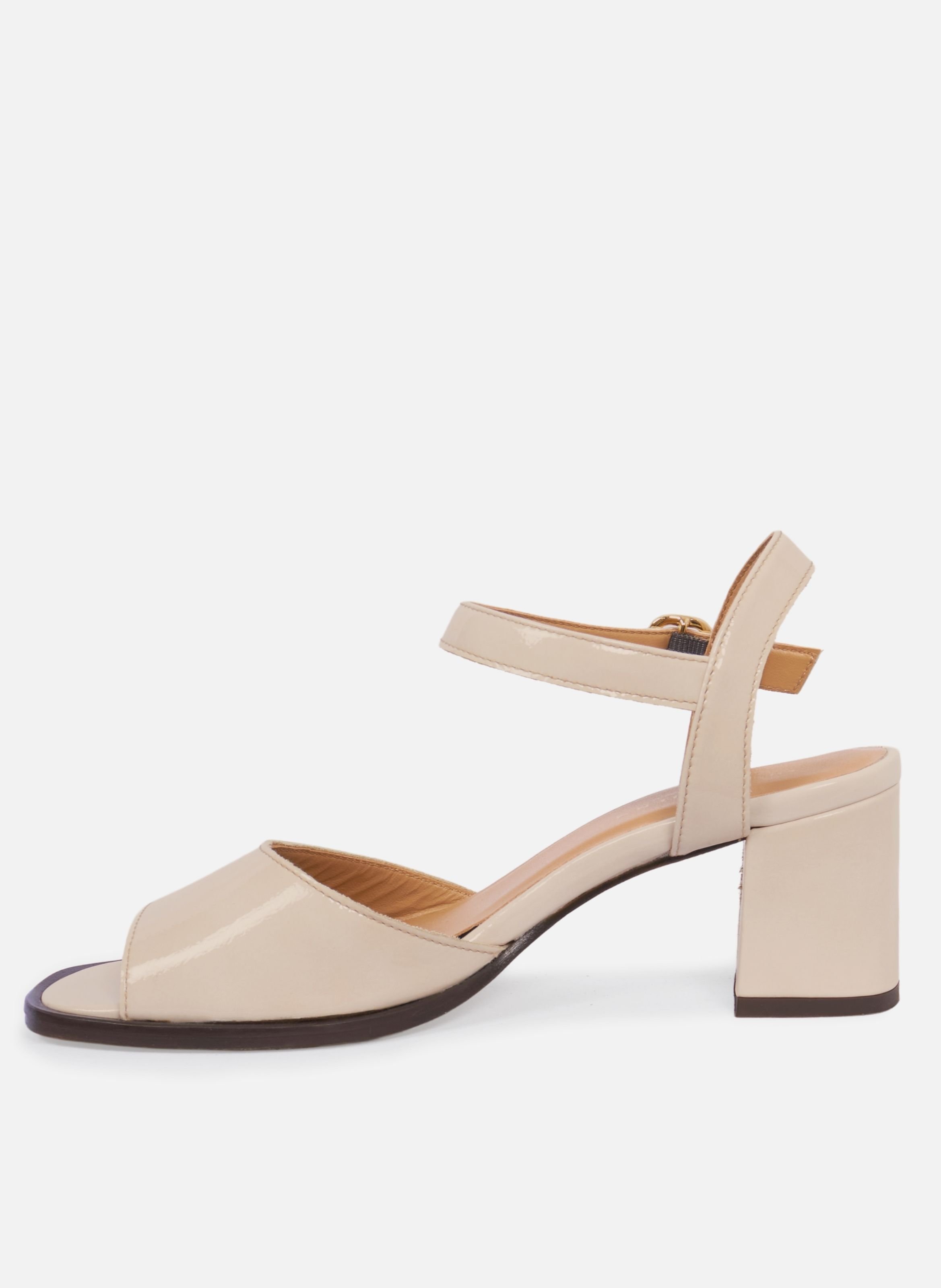 Sandales talon anouk cuir vernis JULES & JENN Beige