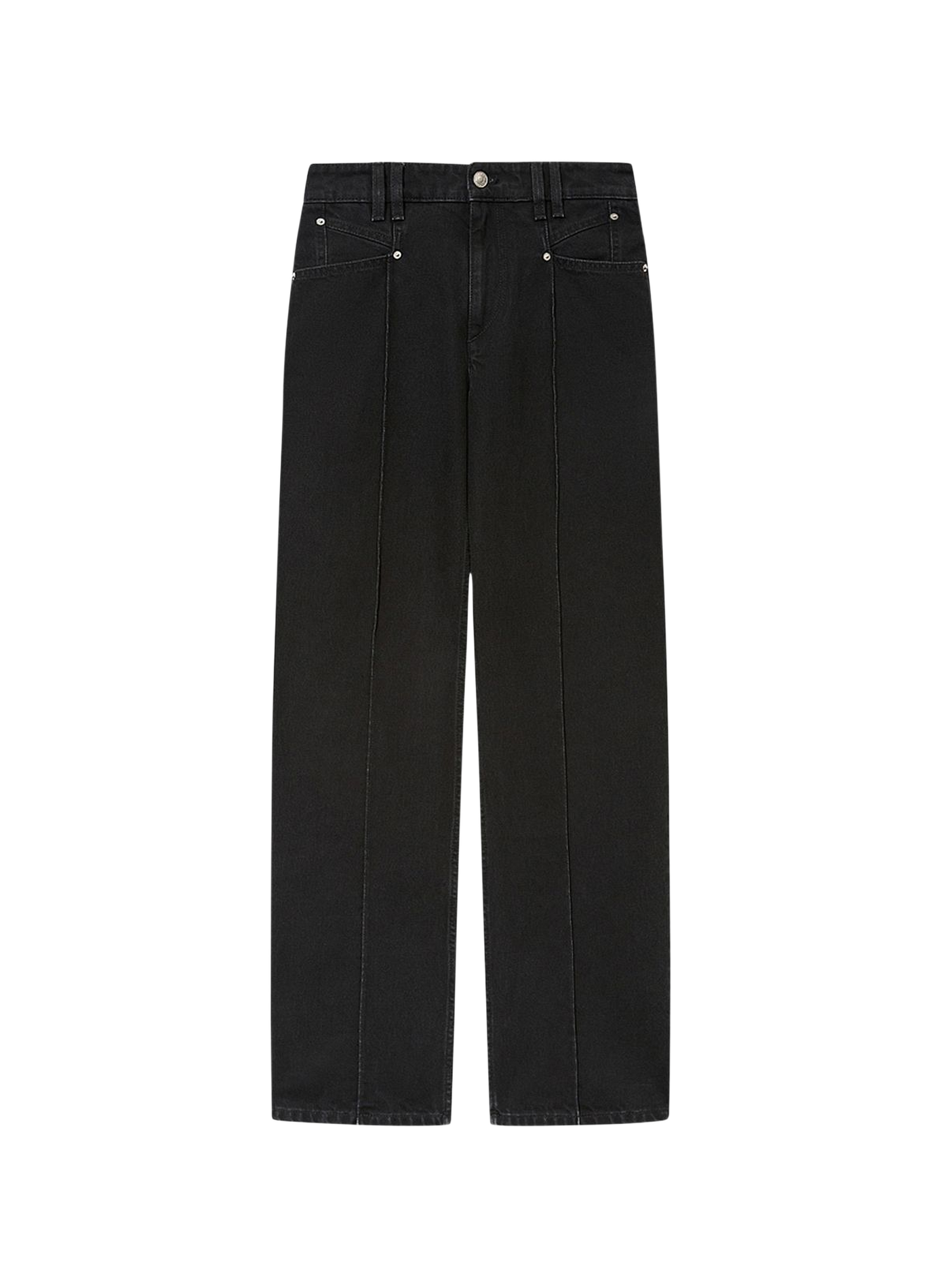 Straight Leg Drolane Jeans in Cotton Denim ISABEL MARANT Black