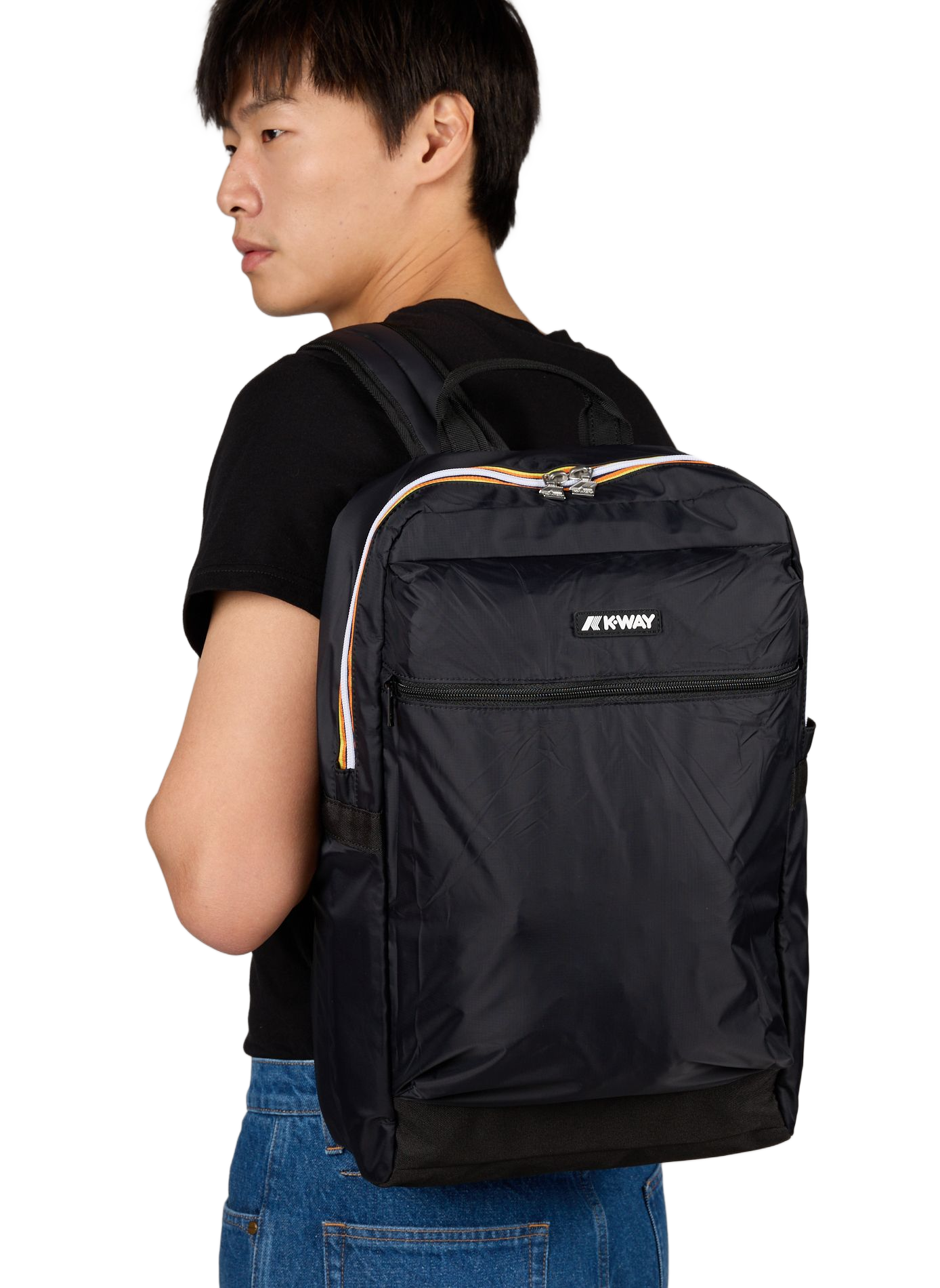 Laon padded backpack in ripstop fabric K-WAY Black