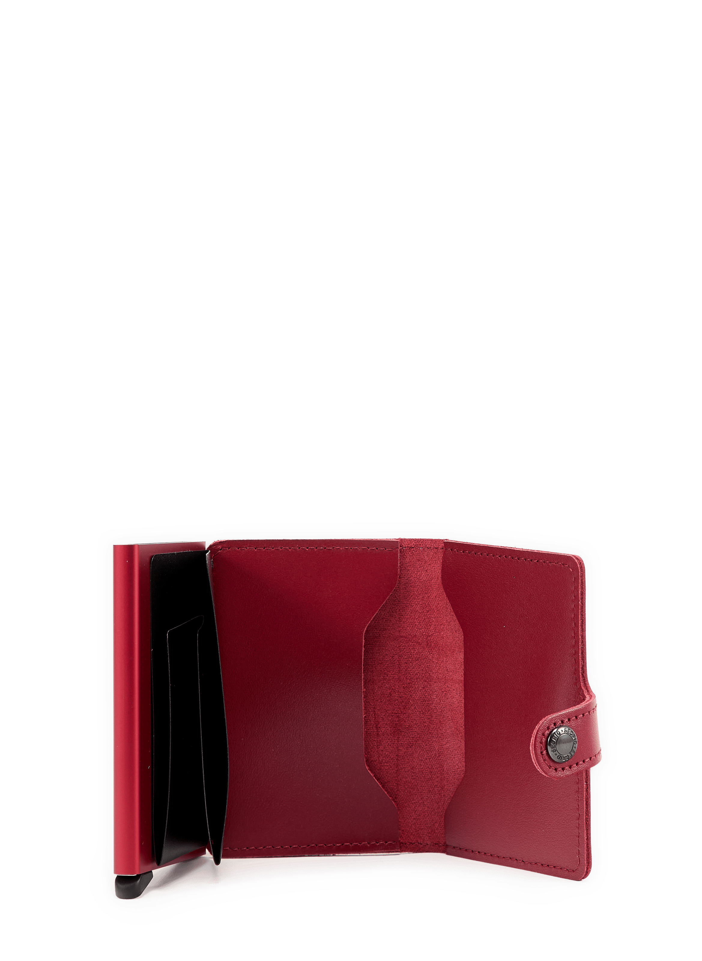 Mixed leather card protector wallet SECRID Red