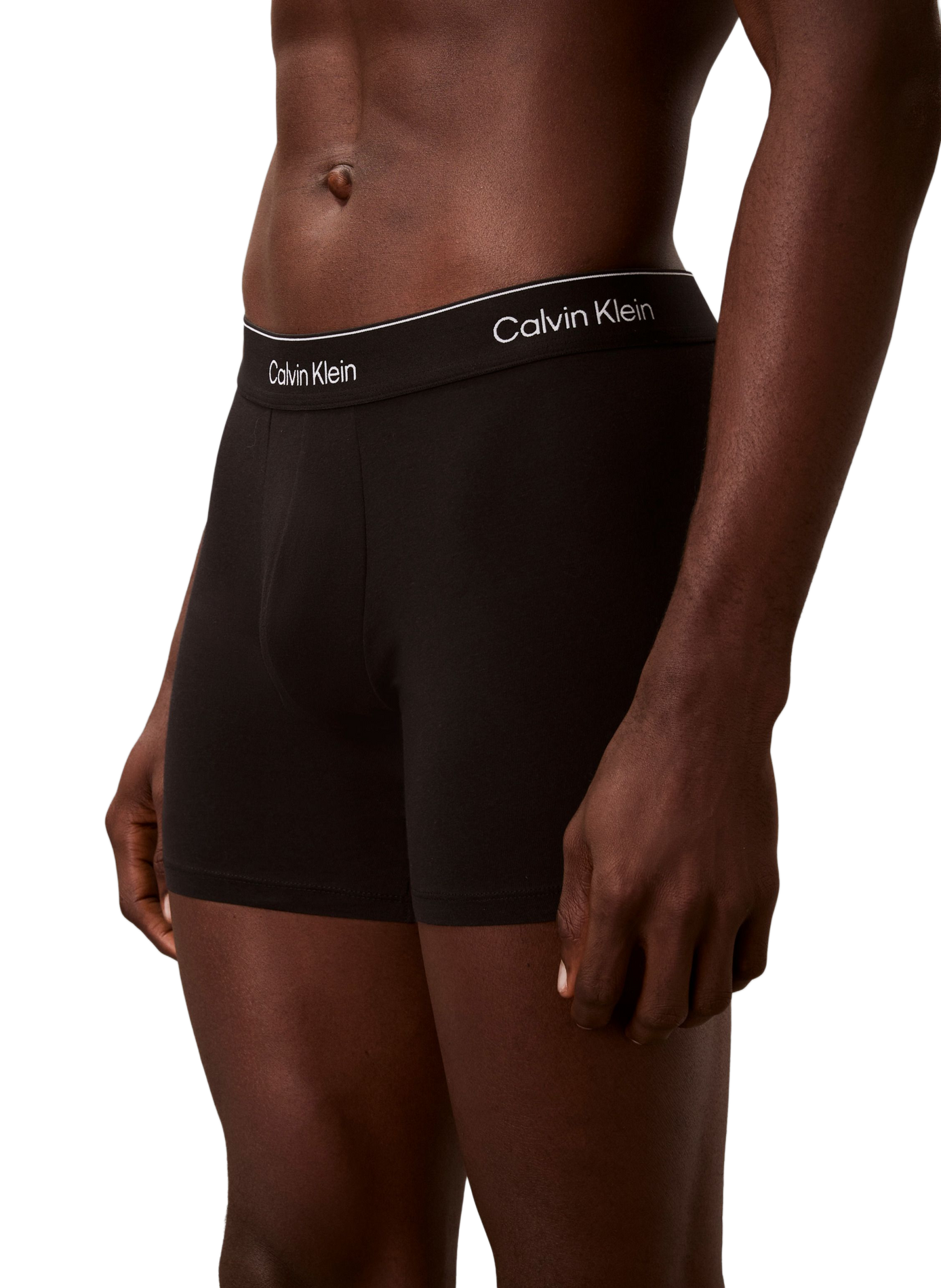 Set of 3 plain boxers in mixed cotton CALVIN KLEIN Black
