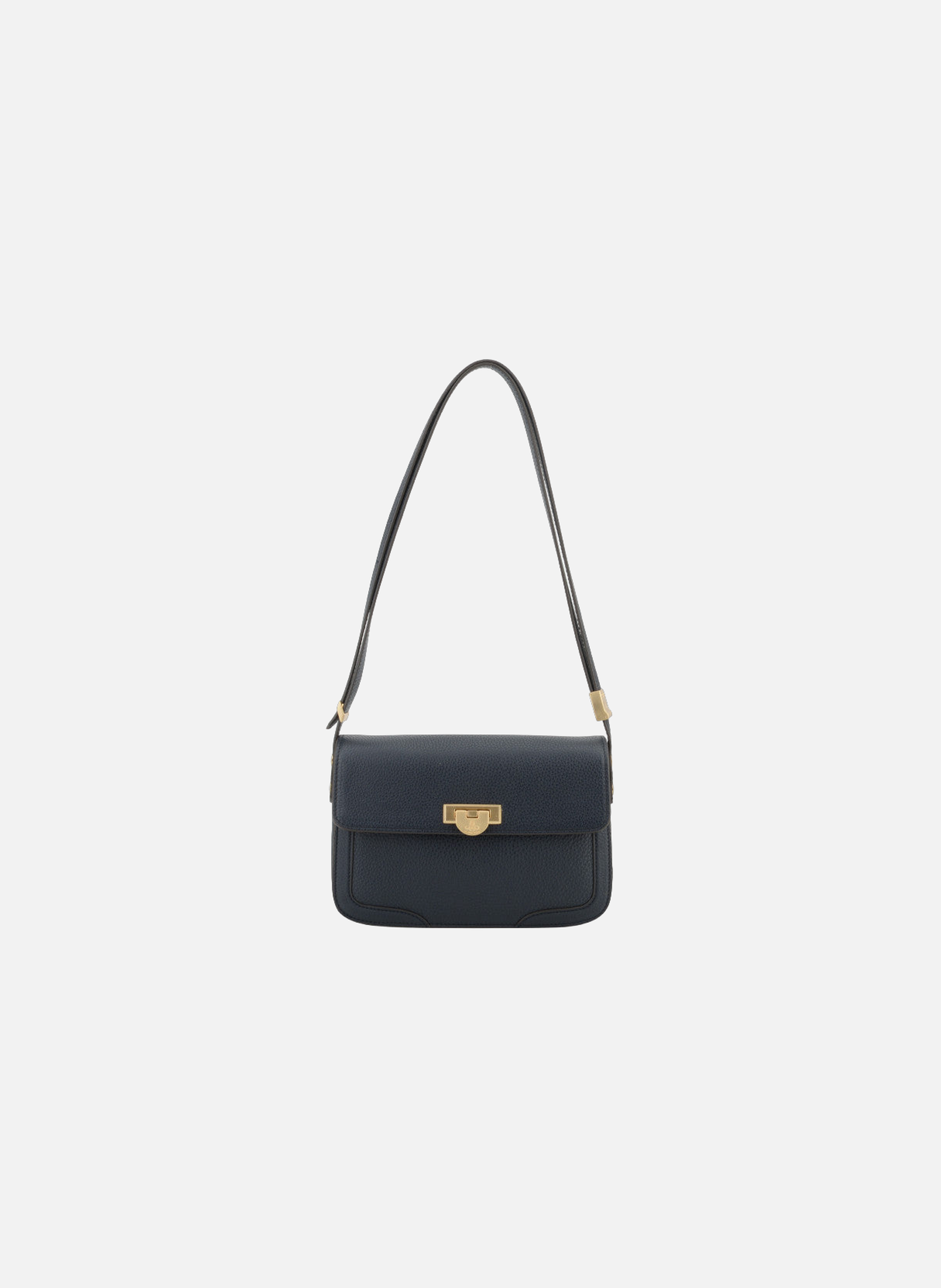 Auteuil | sac porté travers gm en cuir de vachette POURCHET Bleu