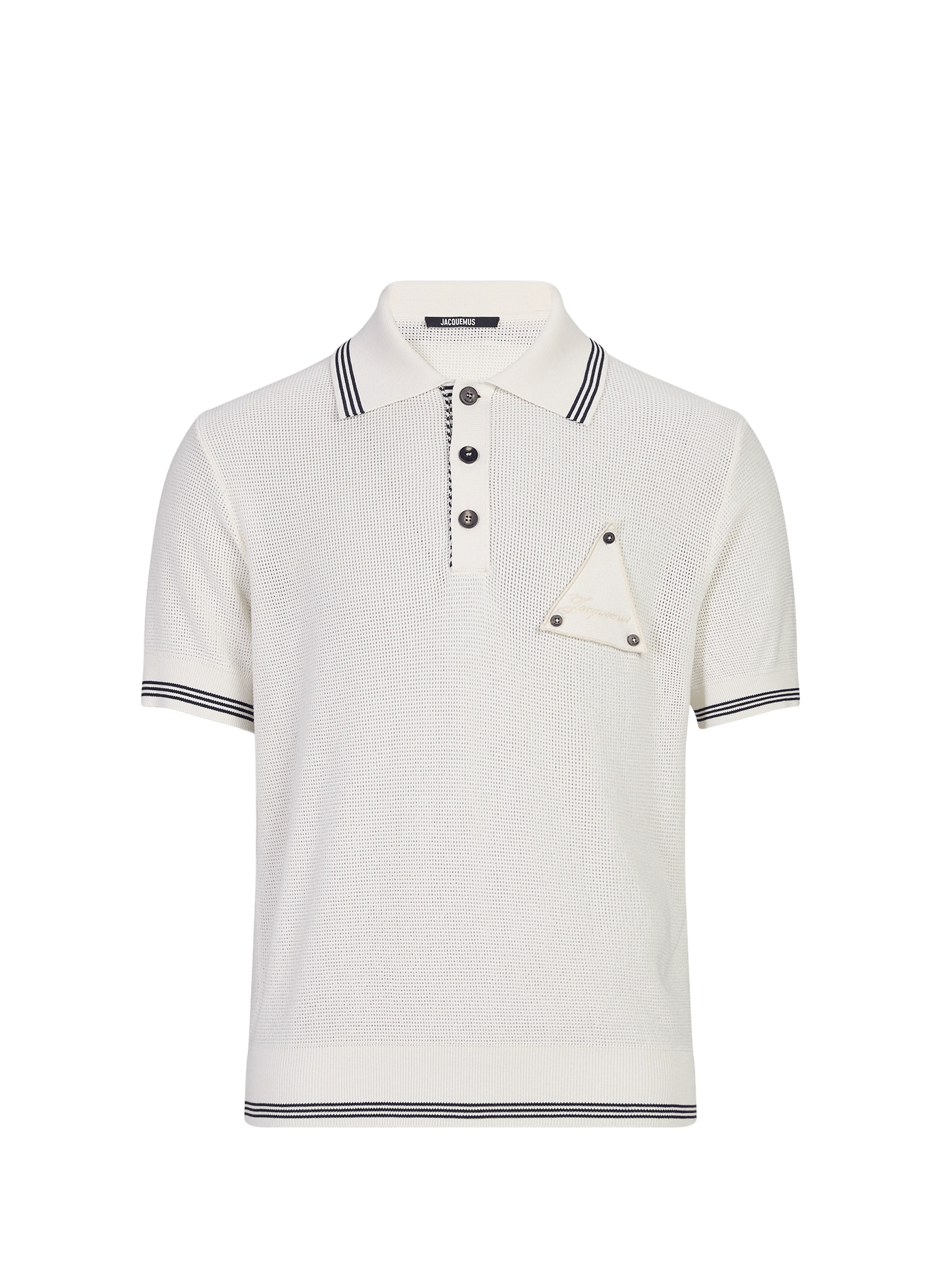 The Striped Silk and Cotton Sailboat Polo JACQUEMUS White