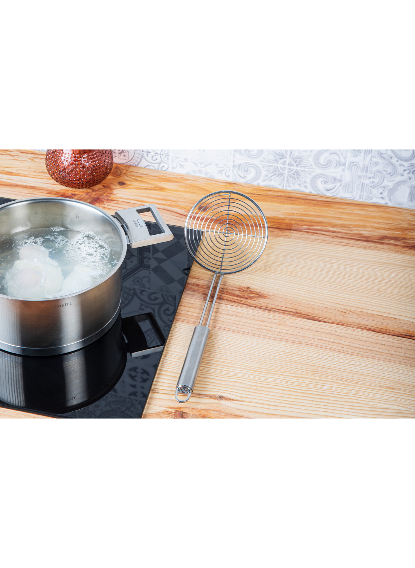 Ecumoire à friture Poc en inox CRISTEL Gris