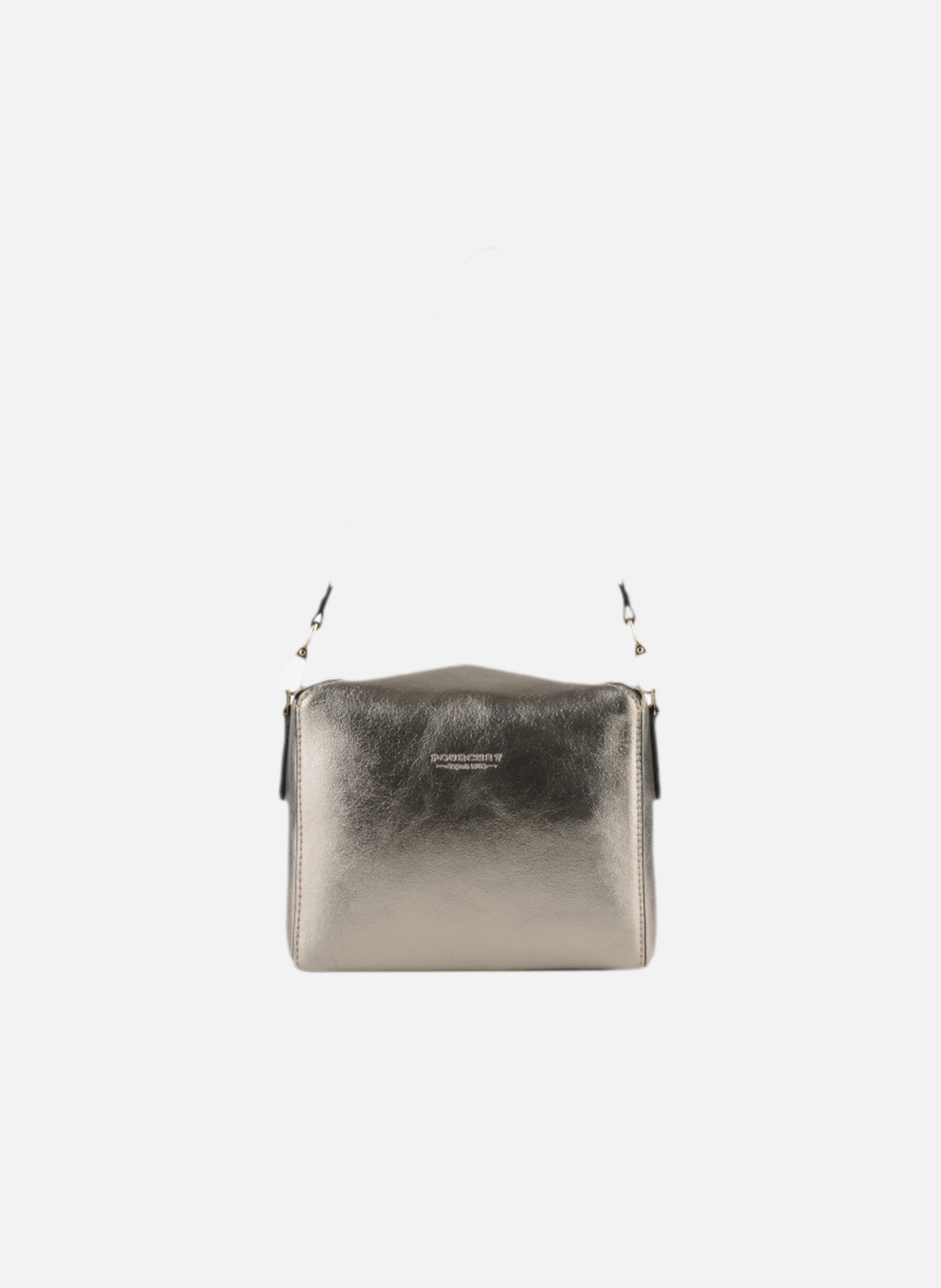 Cassetta metallic | sac porté crossbody en cuir de vachette POURCHET Doré