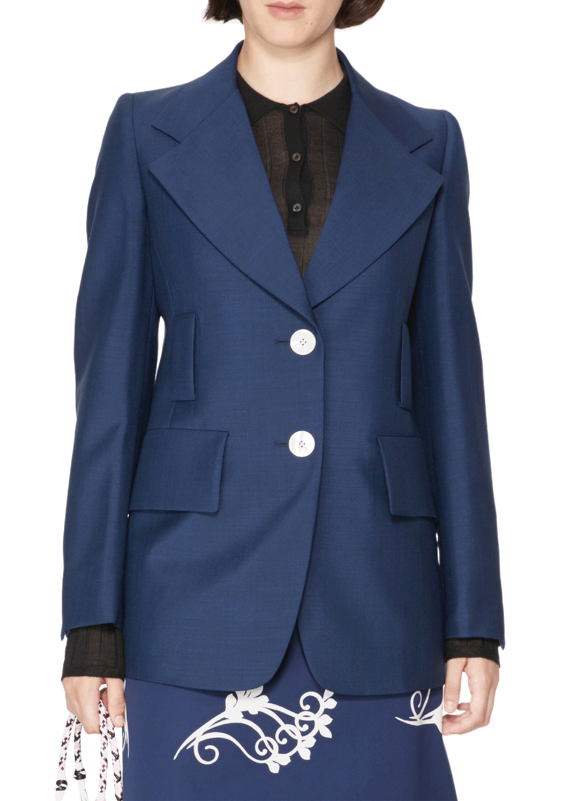 Mohair and wool Blazer PRADA Blue