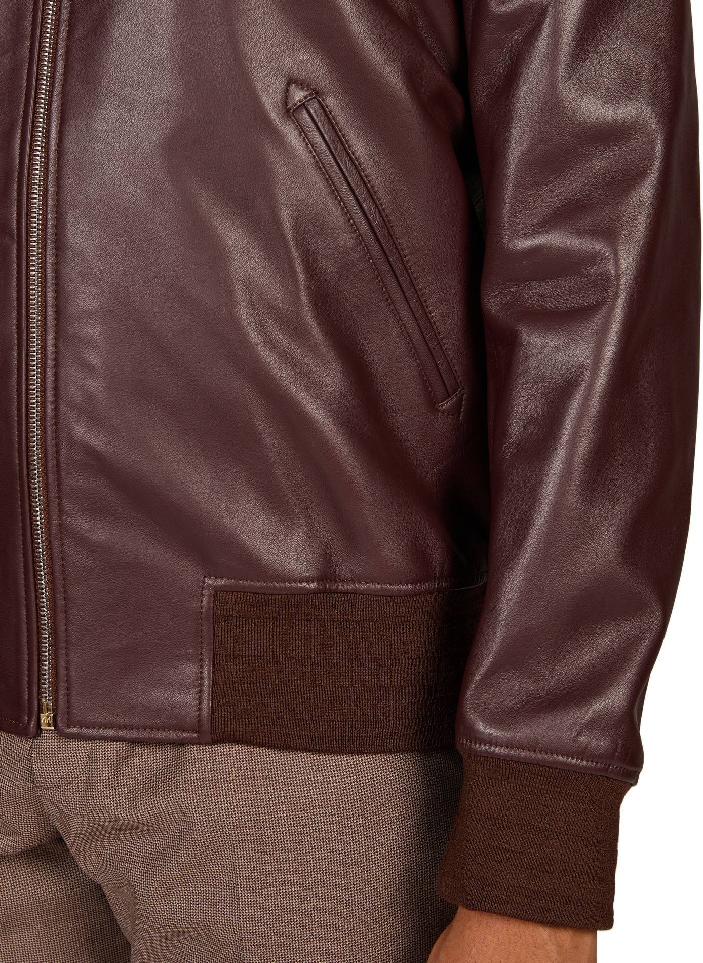 Blouson droit en cuir PAUL SMITH Rouge