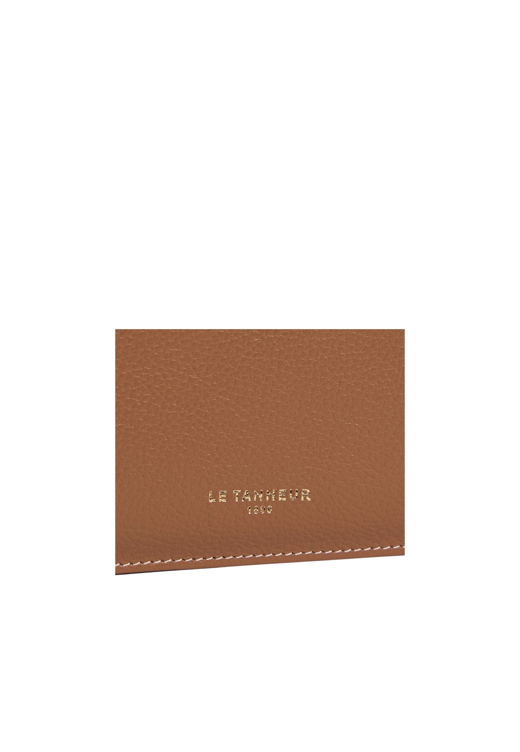 Porte cartes zippé albertine en cuir grainé LE TANNEUR Marron