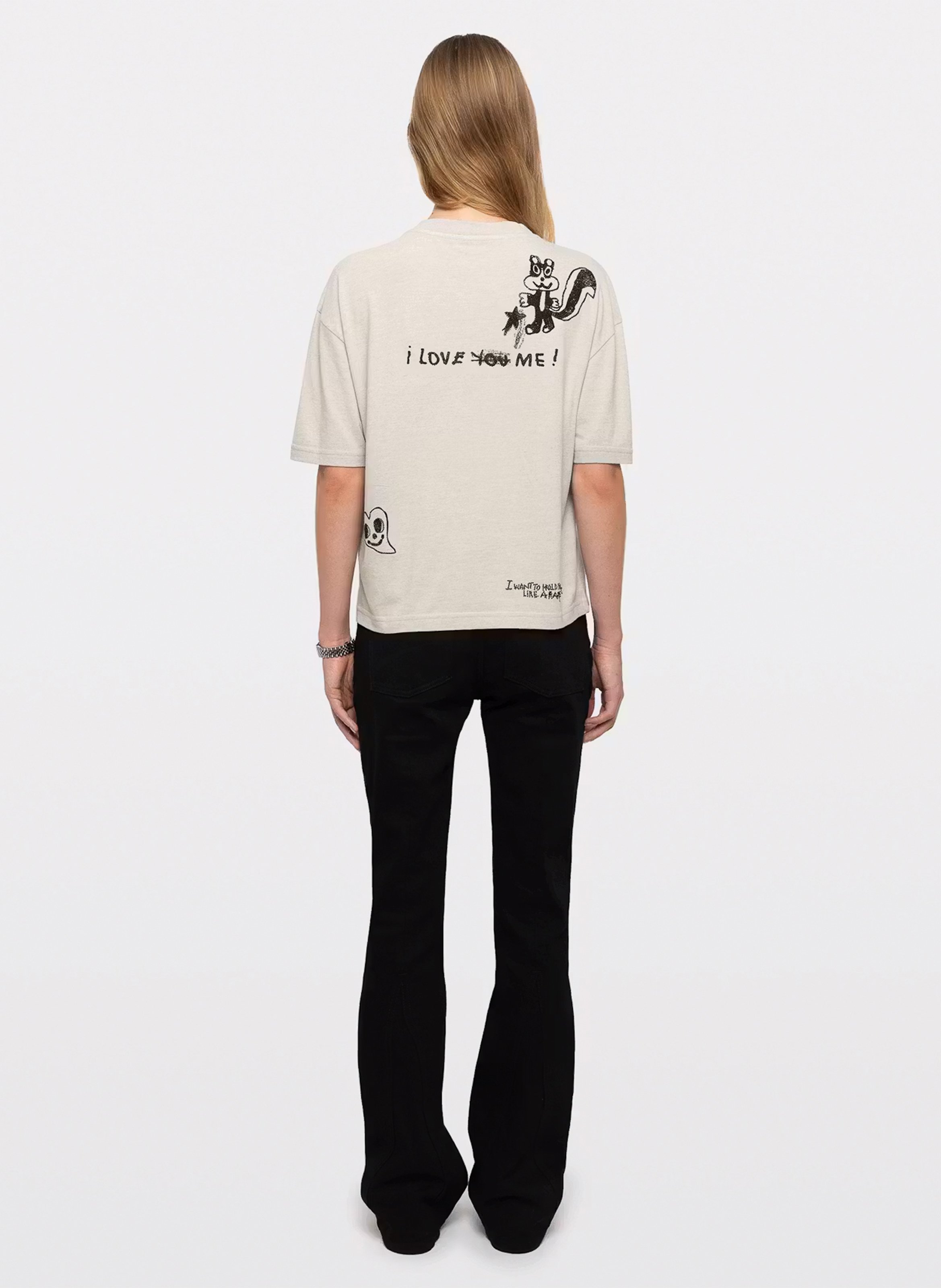 T-shirt met ronde hals en rechte pasvorm met print taida ZADIG&VOLTAIRE Grijs