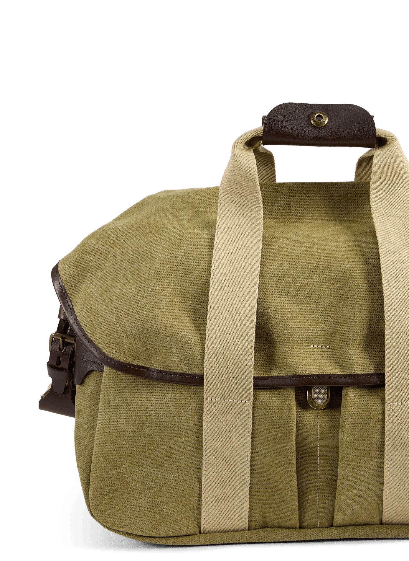 Business bag Musette in cotton and leather BLEU DE CHAUFFE Khaki