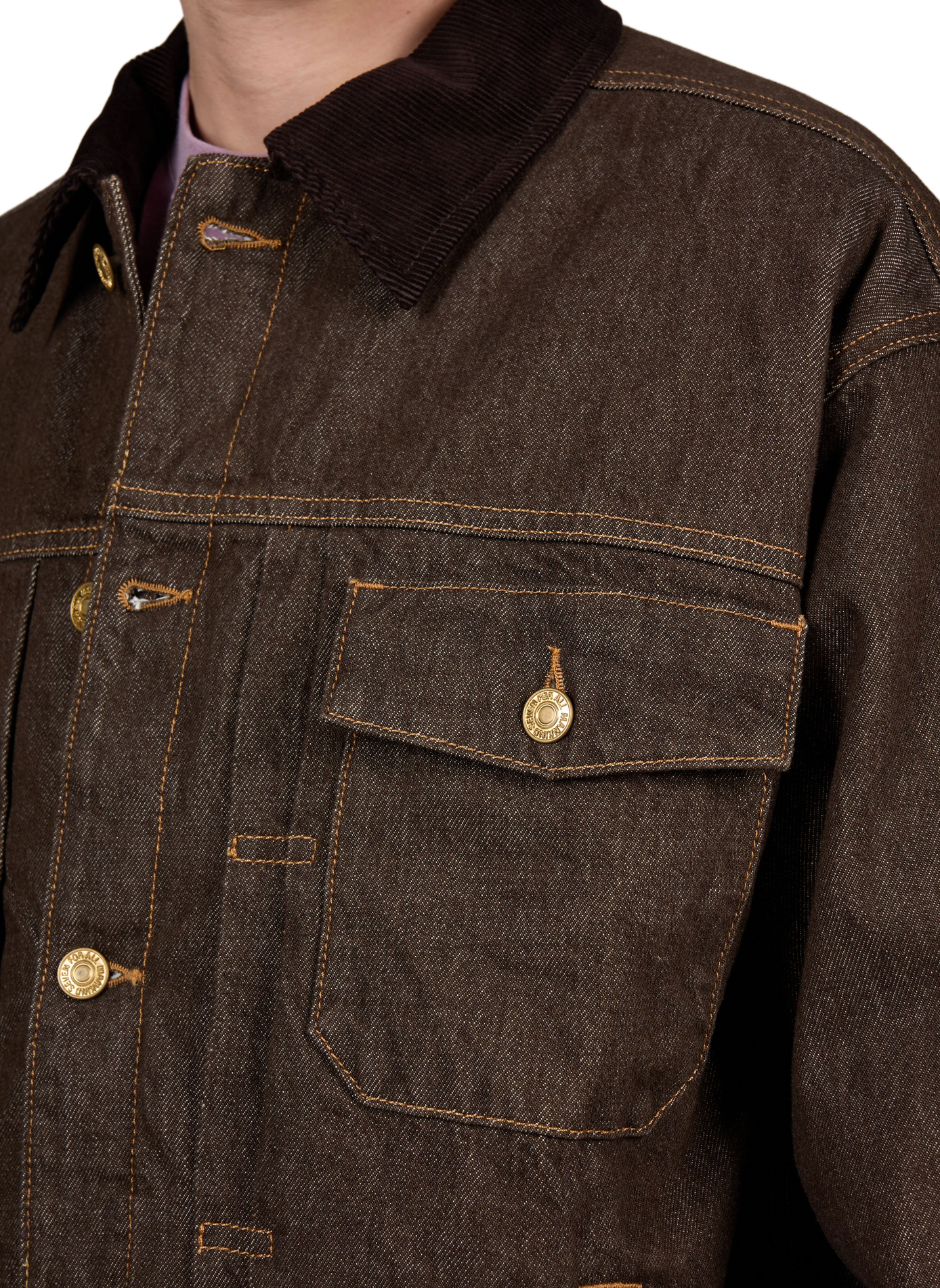 Straight denim jacket in cotton 7 FOR ALL MANKIND Brown