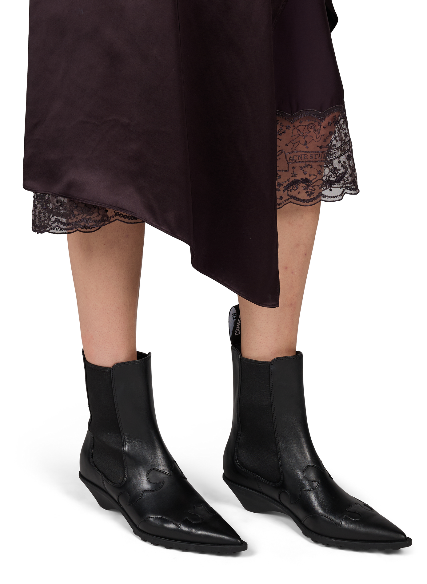 Mixed leather ankle boots CAMPER Black