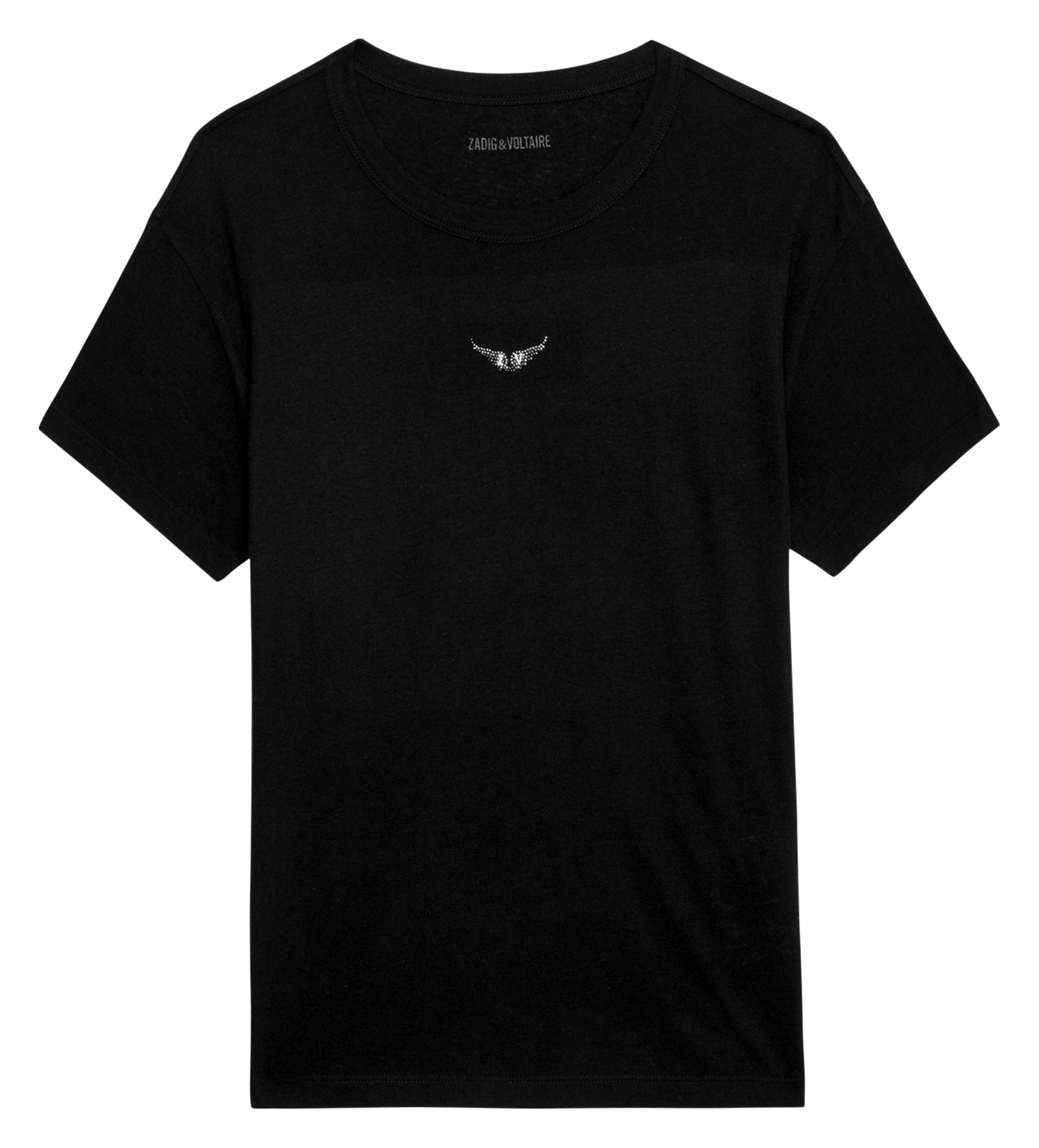 Tee-shirt droit col rond uni marta ZADIG&VOLTAIRE Noir