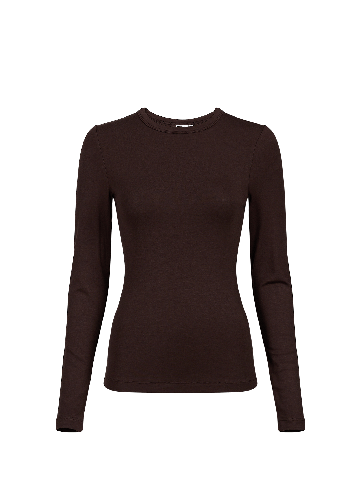 Straight fit round neck solid t-shirt ROUGE EDIT Brown