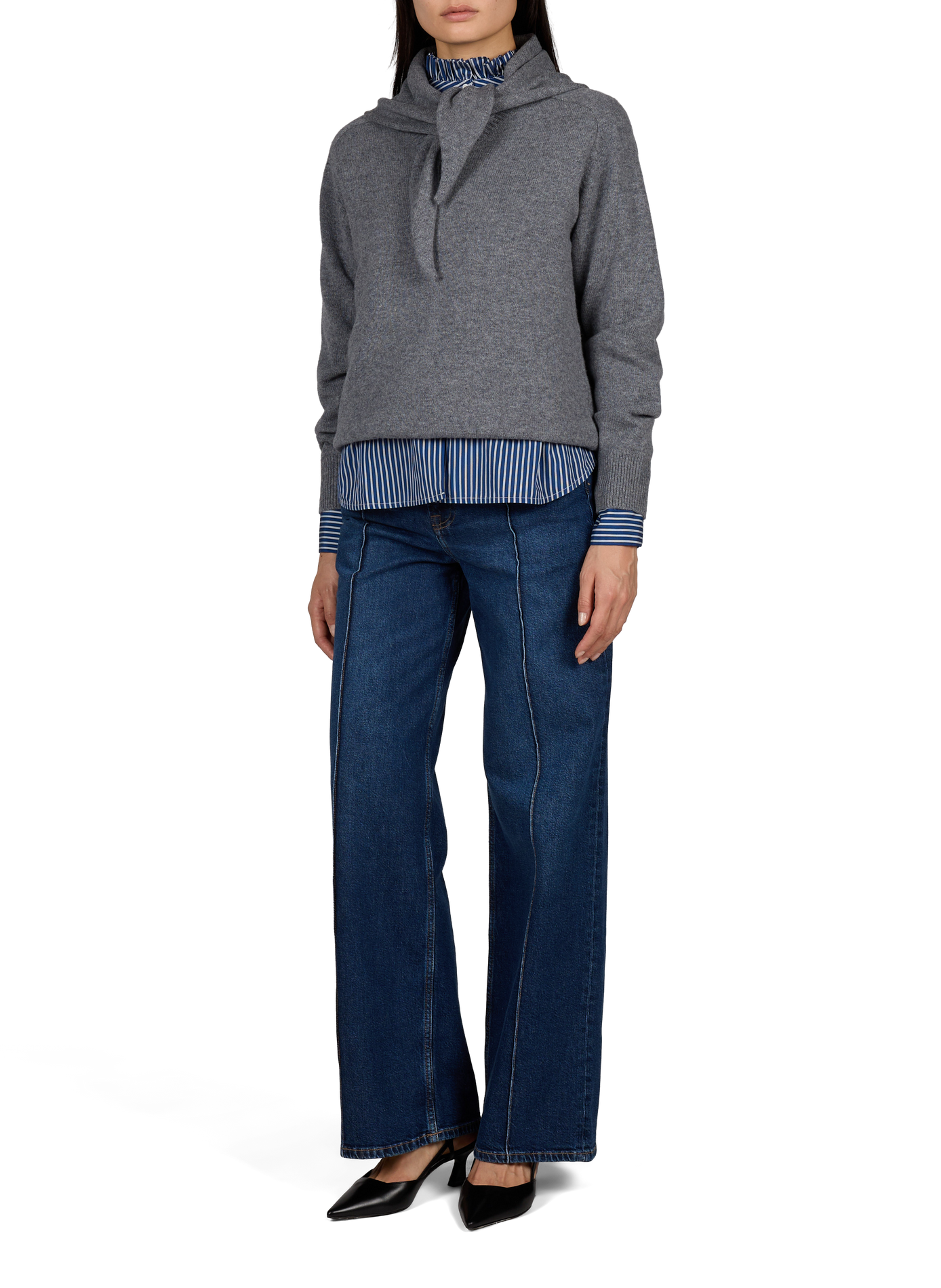 Jean taille haute large SAMSOE SAMSOE Bleu