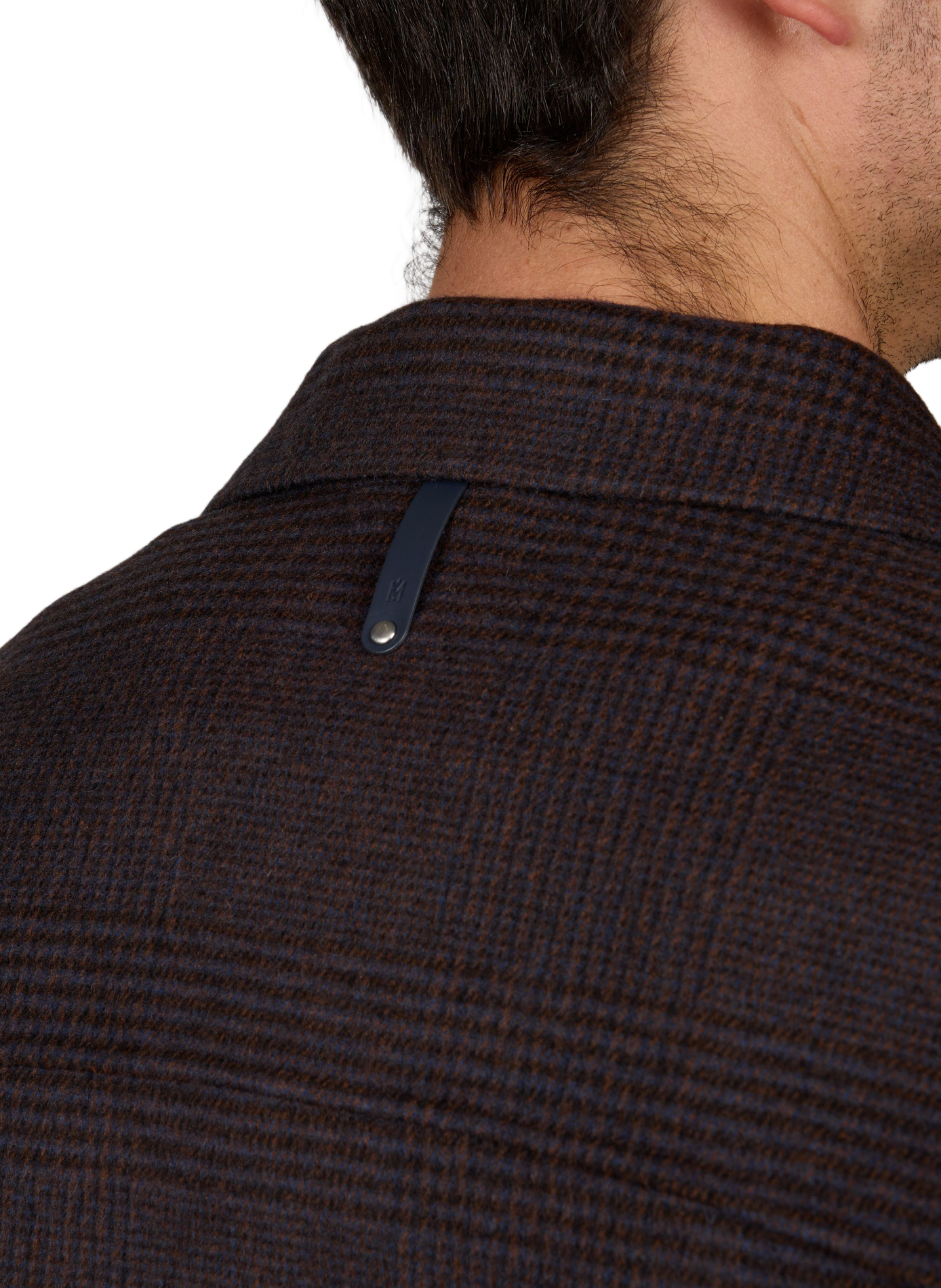 Emmanuel-Pl oversized checkered wool blend shirt. MACKAGE Brown