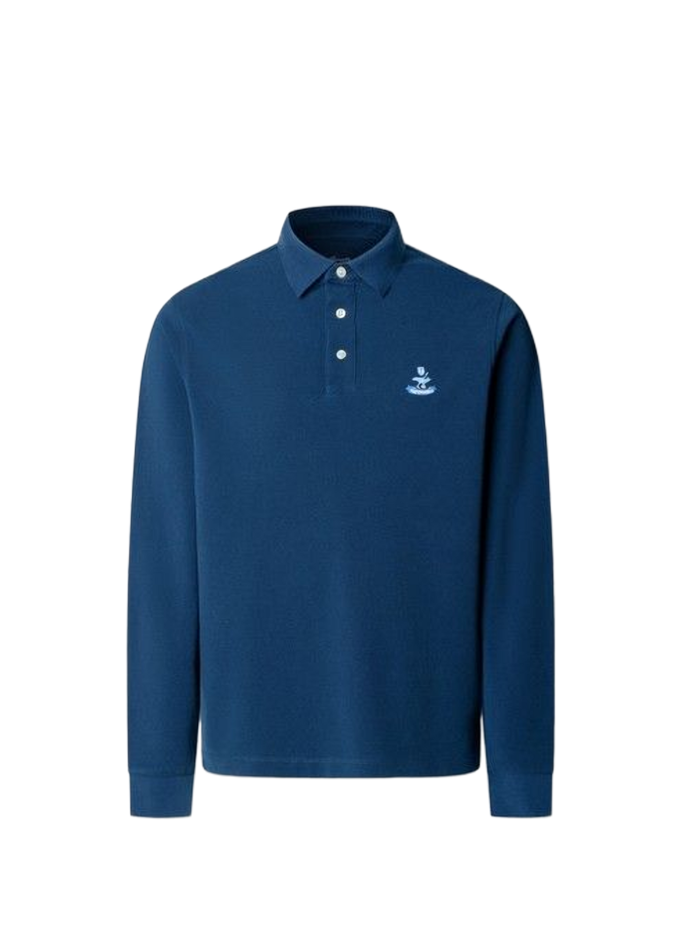 Long-sleeved cotton polo shirt FACONNABLE Blue