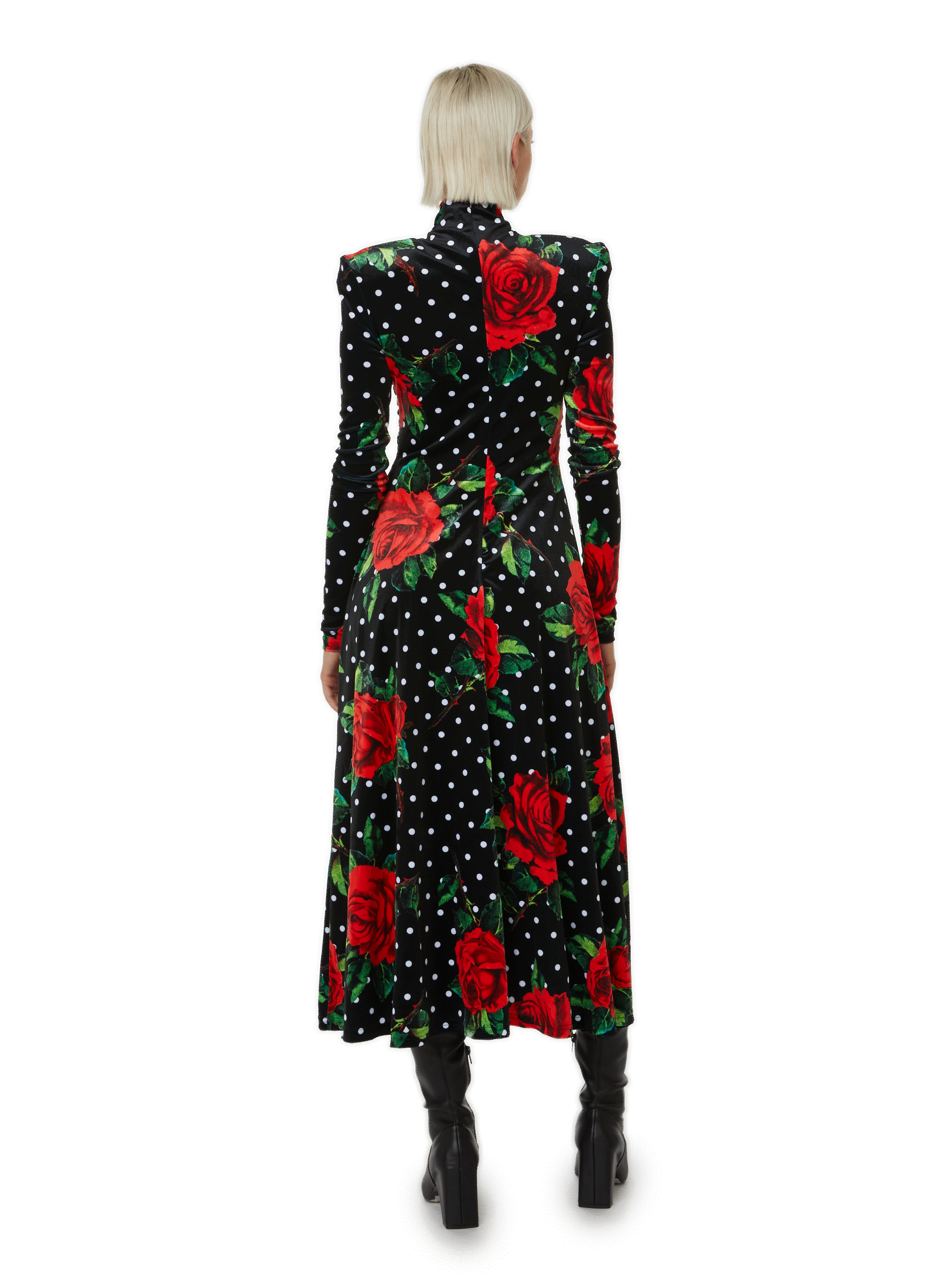 Robe Aline en velours RICHARD QUINN Multicolore