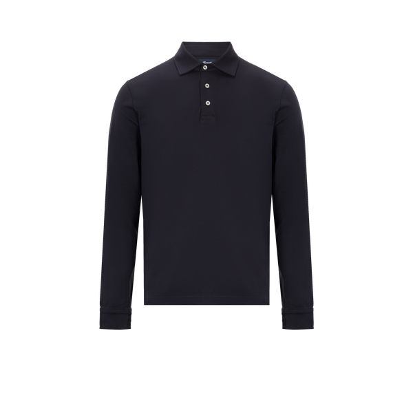 Façonnable Long-sleeved Polo Shirt In Blue
